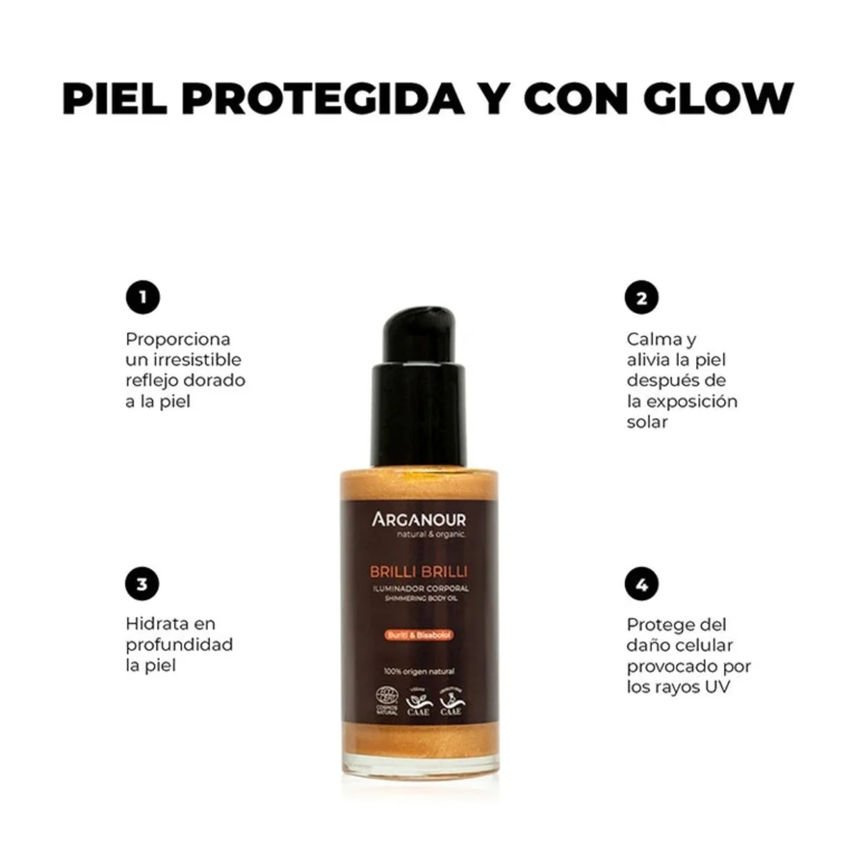 Iluminador corporal Brilli Brilli Arganour 100ml - Image 5