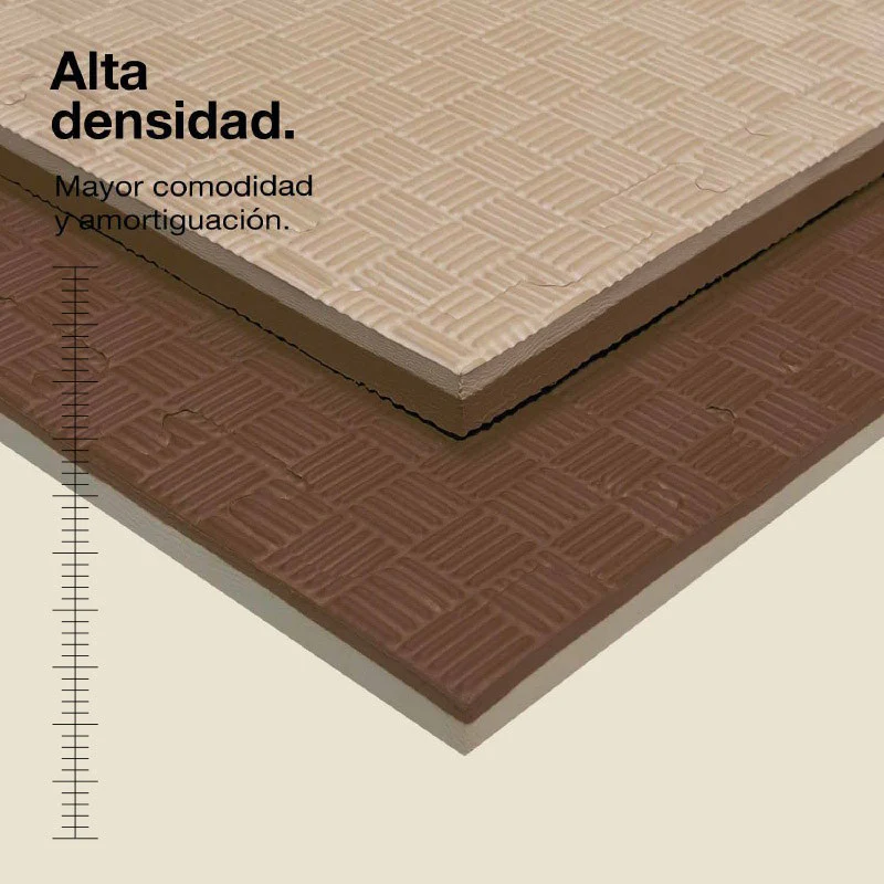 Jowy Tatami Puzzle 2cm 100x100cm, Pack 4 Unidades – Superficie 5 Líneas Marrón/beige - Image 2