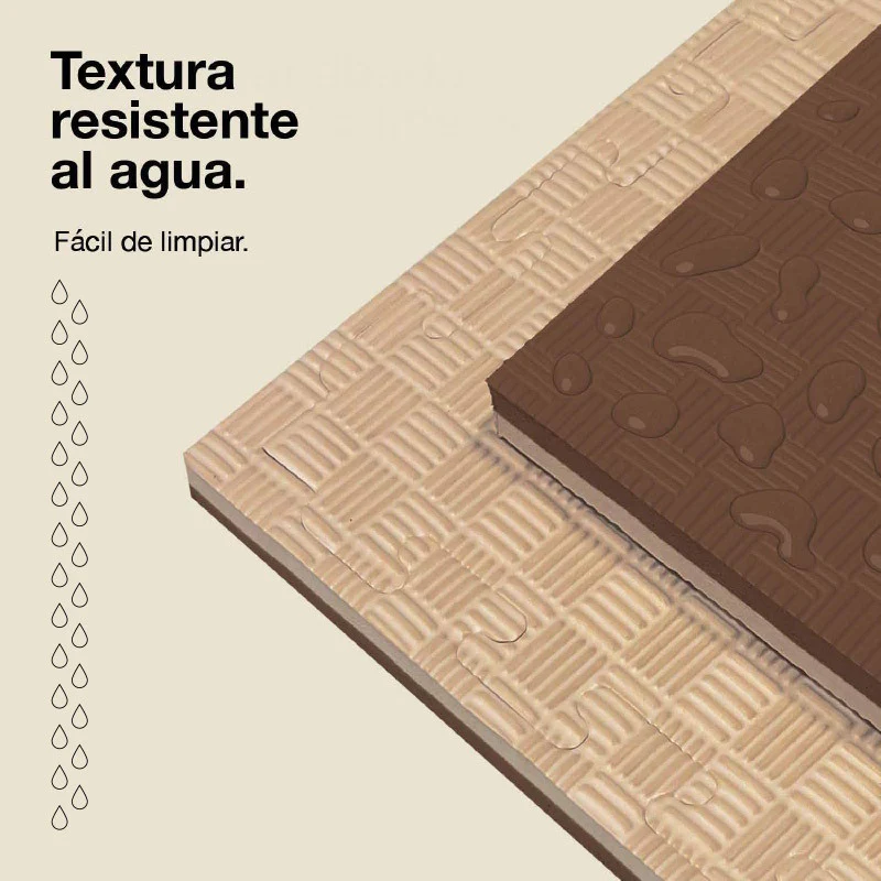 Jowy Tatami Puzzle 2cm 100x100cm, Pack 4 Unidades – Superficie 5 Líneas Marrón/beige - Image 5