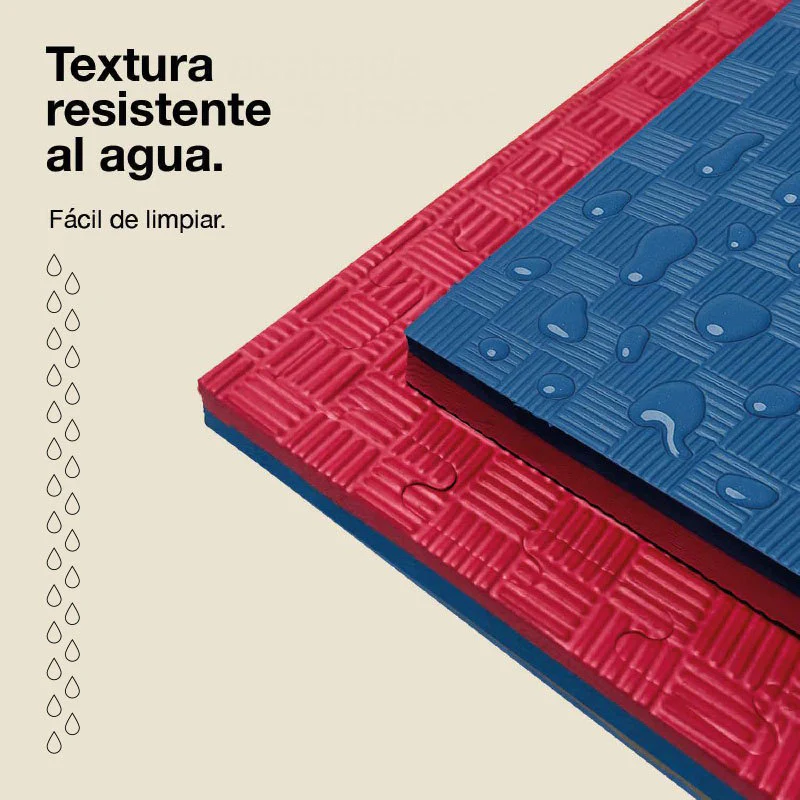 Jowy Tatami Puzzle 2cm 100x100cm, Pack 4 Unidades – Superficie 5 Líneas Rojo/azul - Image 5