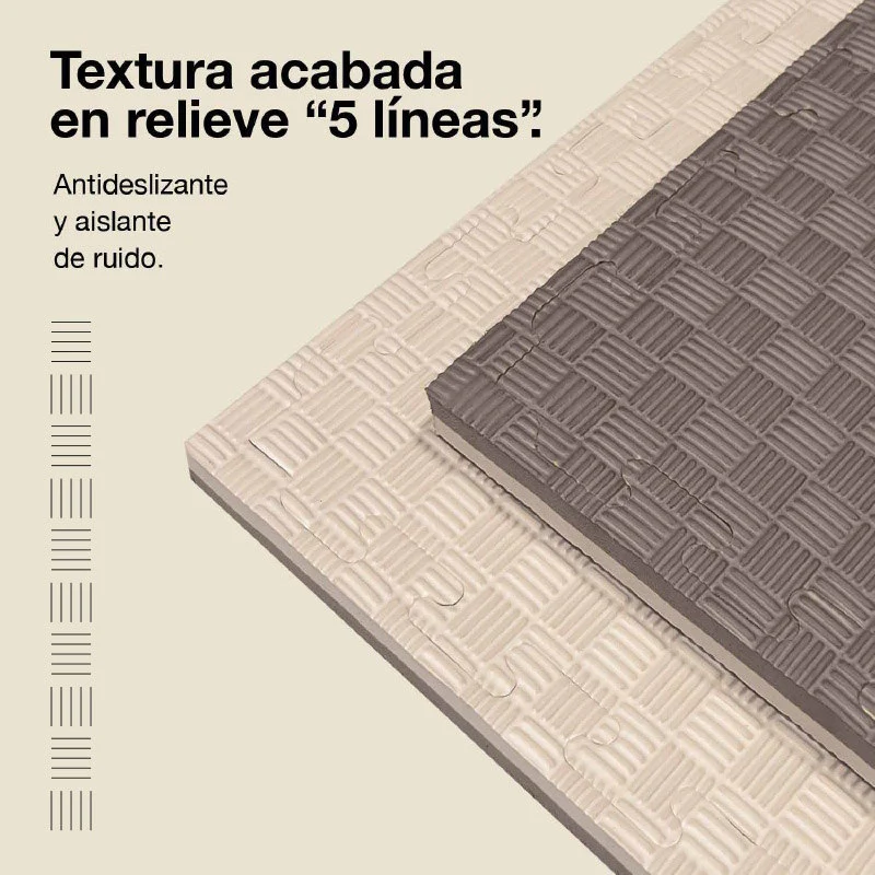 Jowy Tatami Puzzle 2cm 100x100cm – Superficie 5 Líneas Gris/blanco - Image 4