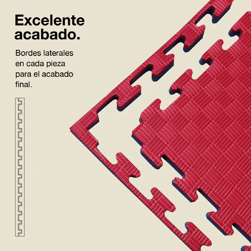 Jowy Tatami Puzzle 2cm 100x100cm – Superficie 5 Líneas Rojo/azul - Image 3