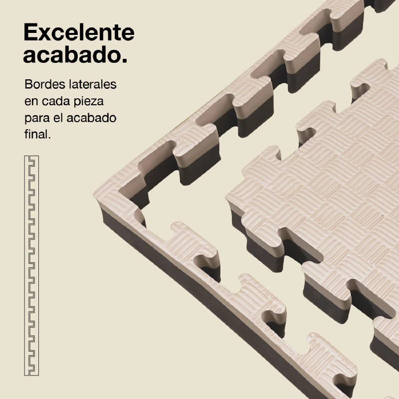 Jowy Tatami Puzzle 4cm 100x100cm – Superficie 5 Líneas Marrón/beige - Image 3