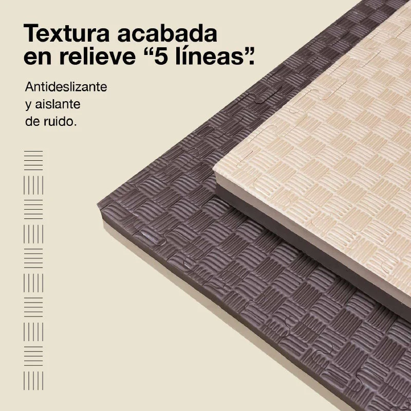 Jowy Tatami Puzzle 4cm 100x100cm – Superficie 5 Líneas Marrón/beige - Image 4