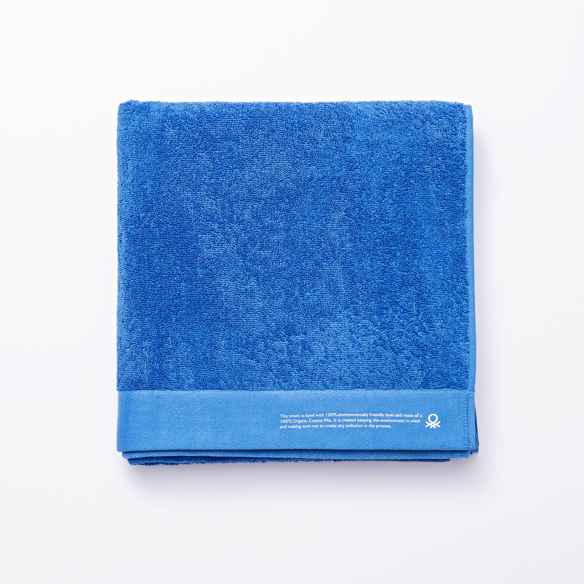 Juego De 2 Toallas 90x150cm + 90x160cm Algodón Orgánico 450gsm Azul Benetton - Image 3