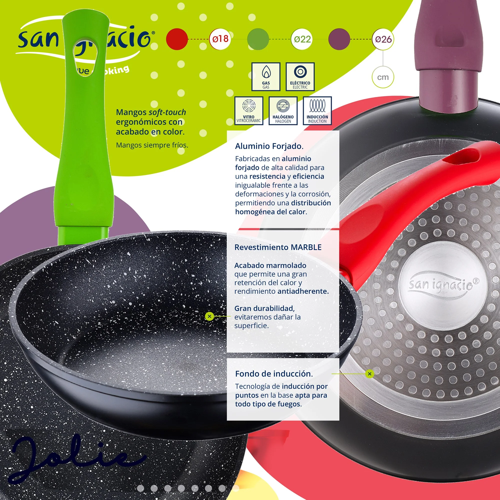 Juego De 3 Sartenes 18/22/26 Cm San Ignacio Colección Jolie - Image 3