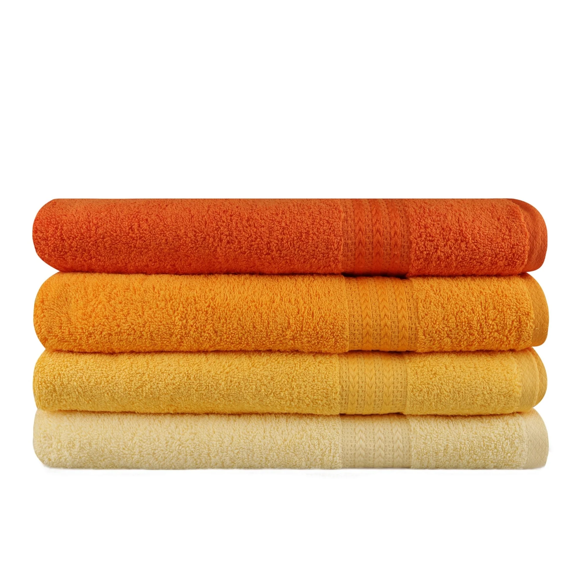 Juego De Toallas De Baño (4 Piezas) Amarillo Claro, Amarillo, Naranja Pálida Y Naranja - Image 2