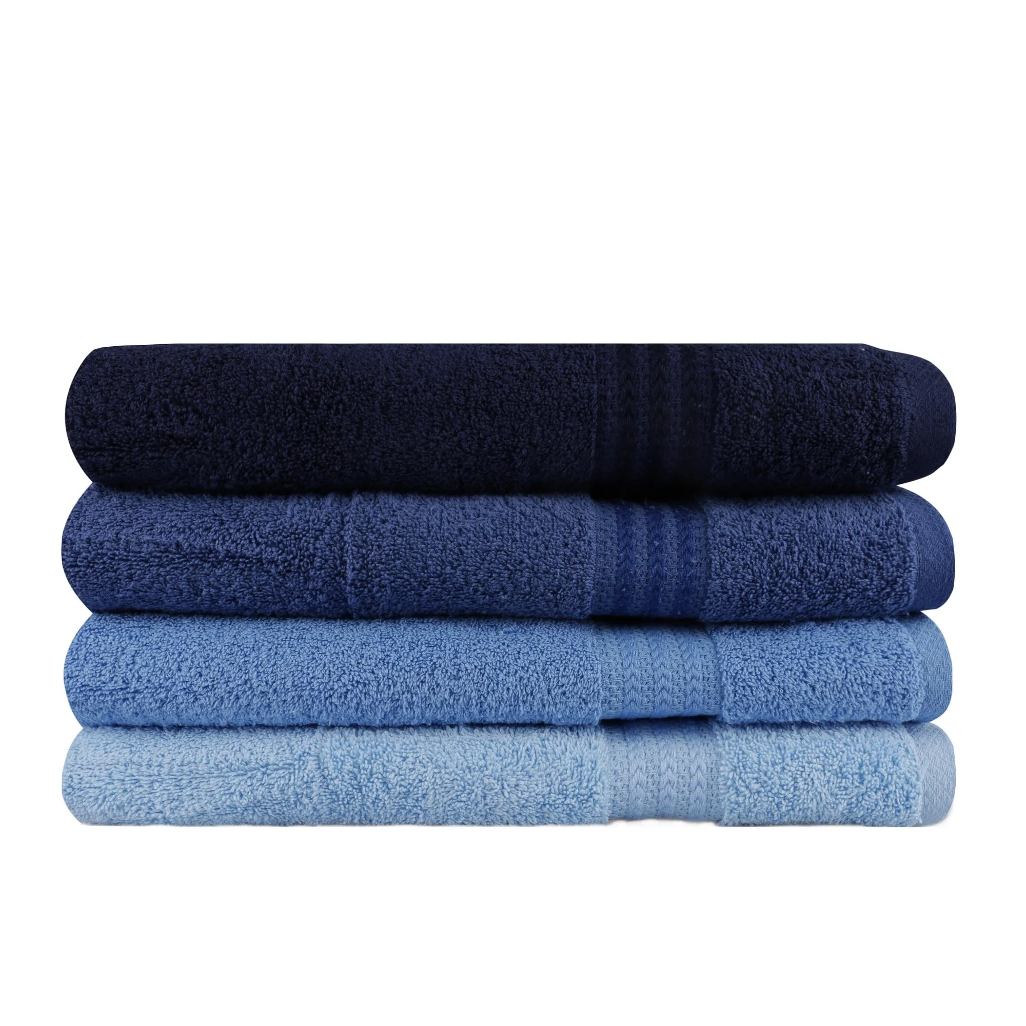 Juego De Toallas De Baño (4 Piezas) Azul Oscuro, Azul Y Azul Claro - Image 2