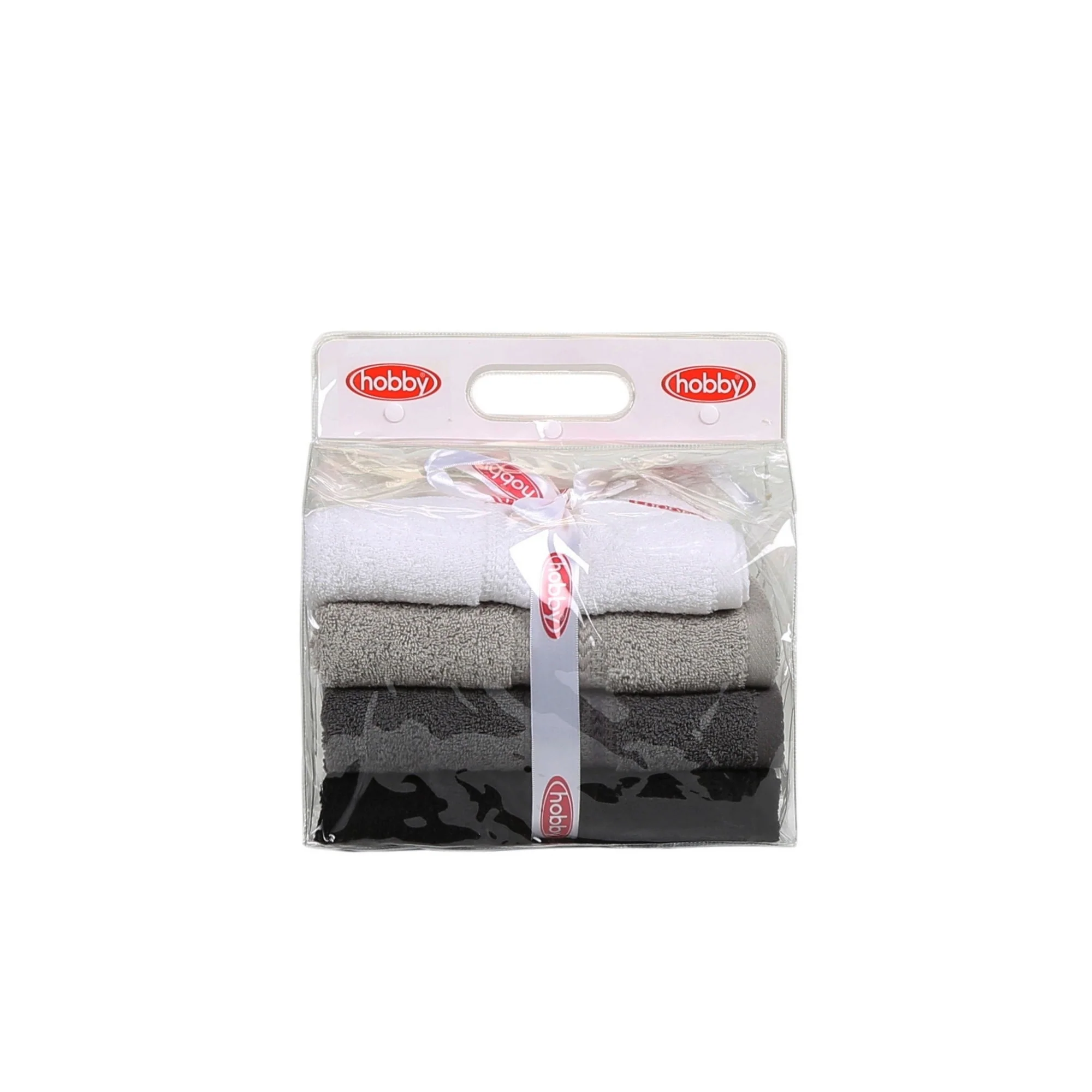 Juego De Toallas De Mano (4 Piezas) Blanco, Gris, Gris Oscuro Y Negro - Image 4