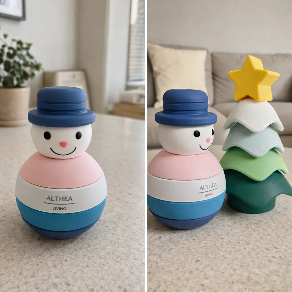 Juguete Apilable Educativo De Silicona Para Bebé · Set Sensorial · Diseño Navideño Althea Living Multicolor - Image 4