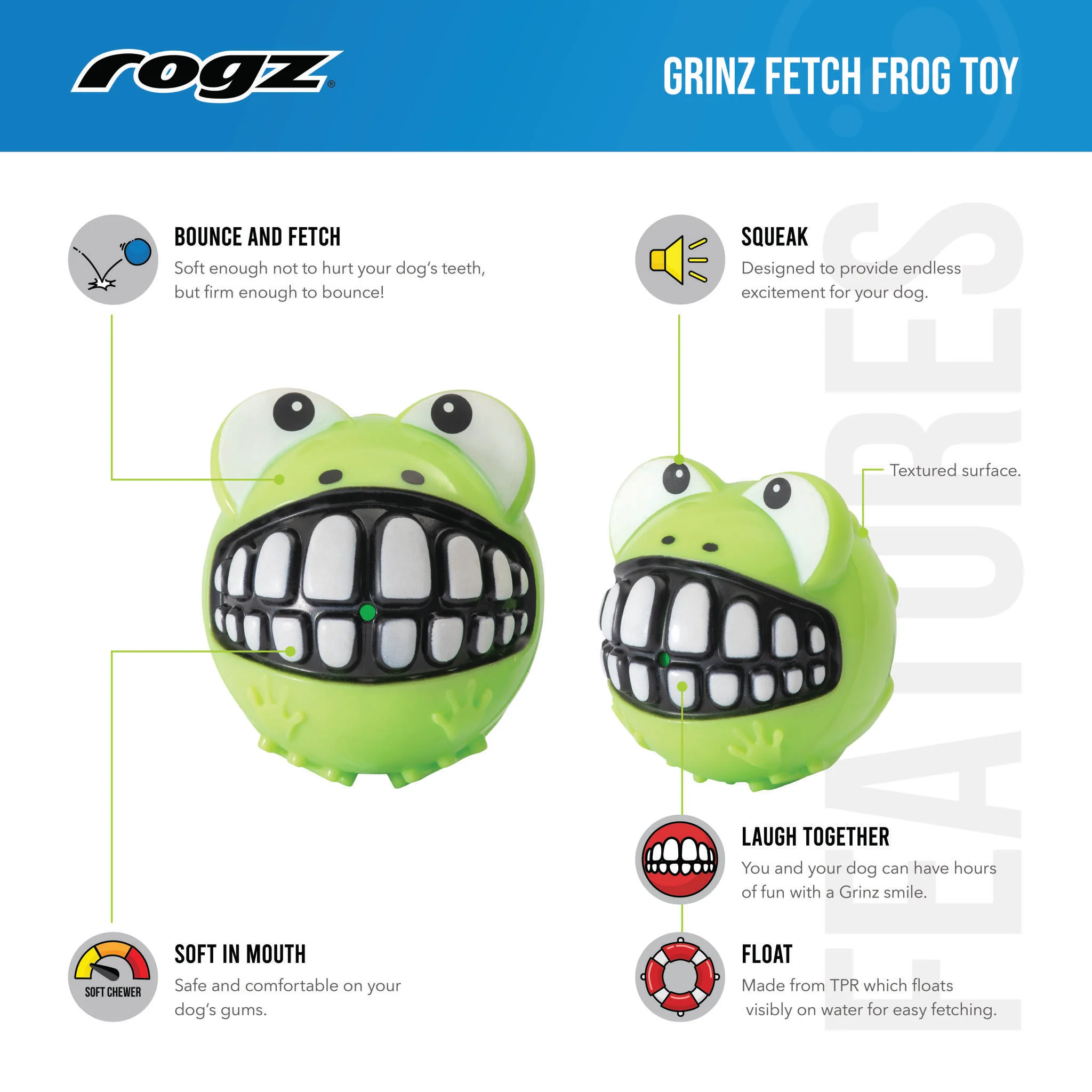 Juguete Para Perro Rana 7,8cm Rogz - Image 5