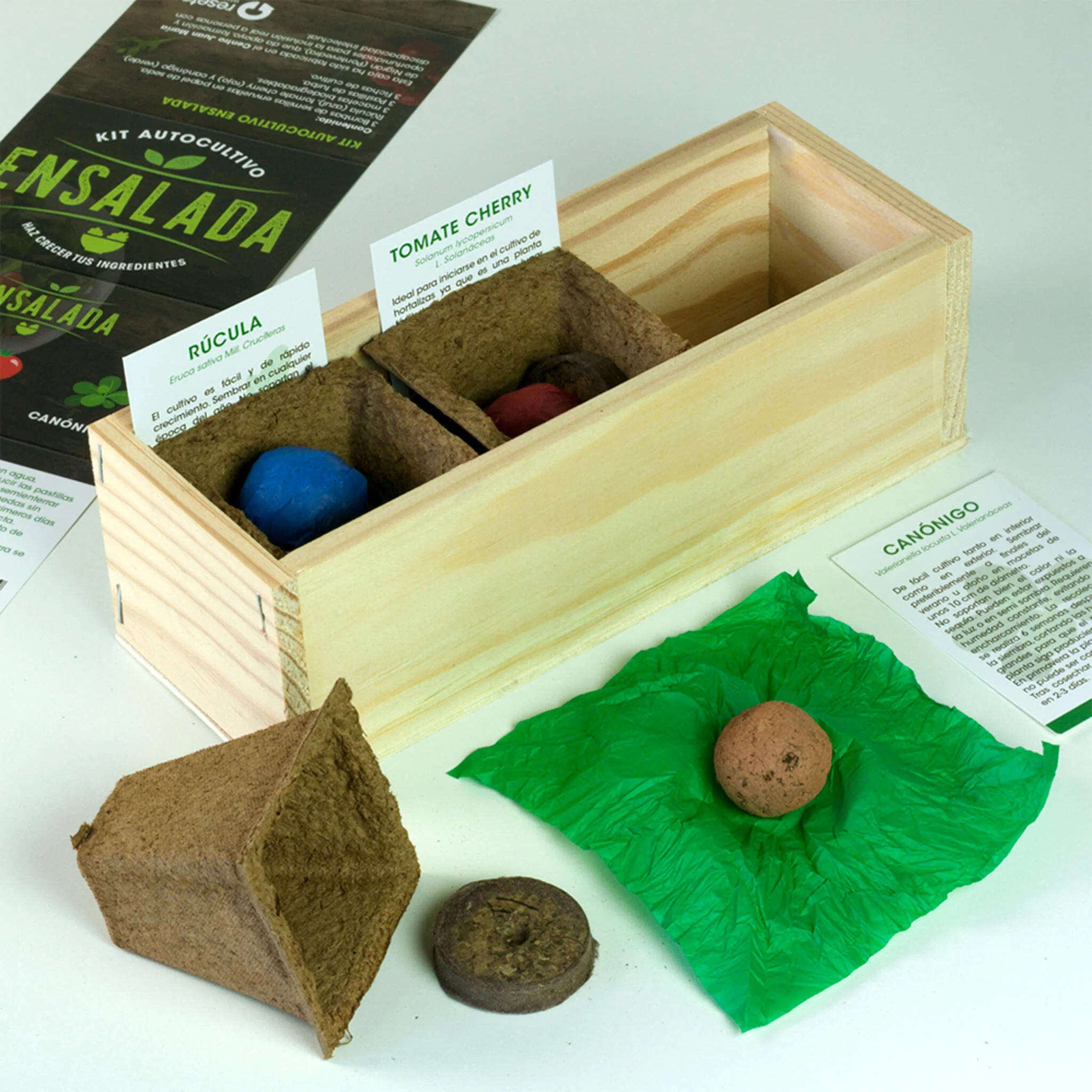 Kit Autocultivo Ensalada | Cultiva Rúcula, Tomate Cherry Y Canónigos En Casa | Regalo Foodie - Image 2