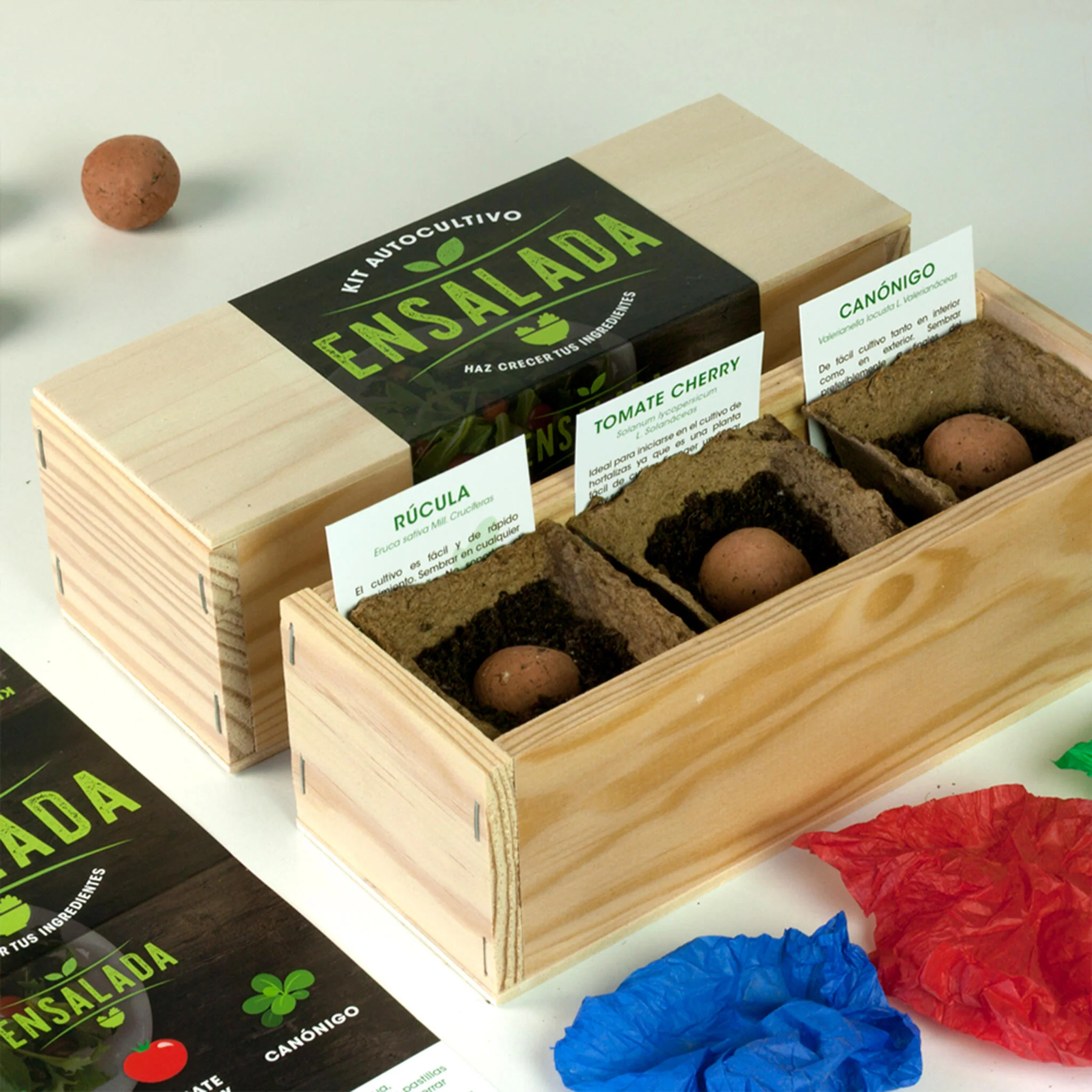 Kit Autocultivo Ensalada | Cultiva Rúcula, Tomate Cherry Y Canónigos En Casa | Regalo Foodie - Image 3