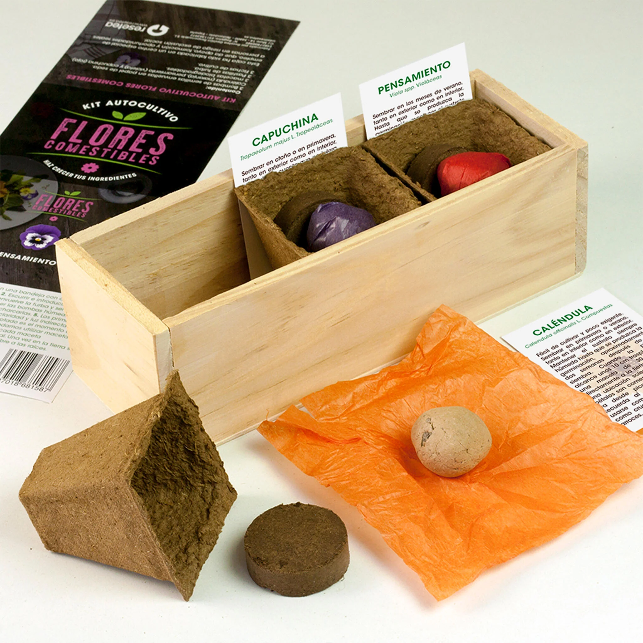 Kit Autocultivo Flores Comestibles | Caléndula, Pensamiento Y Capuchina | Regalo Gourmet - Image 2