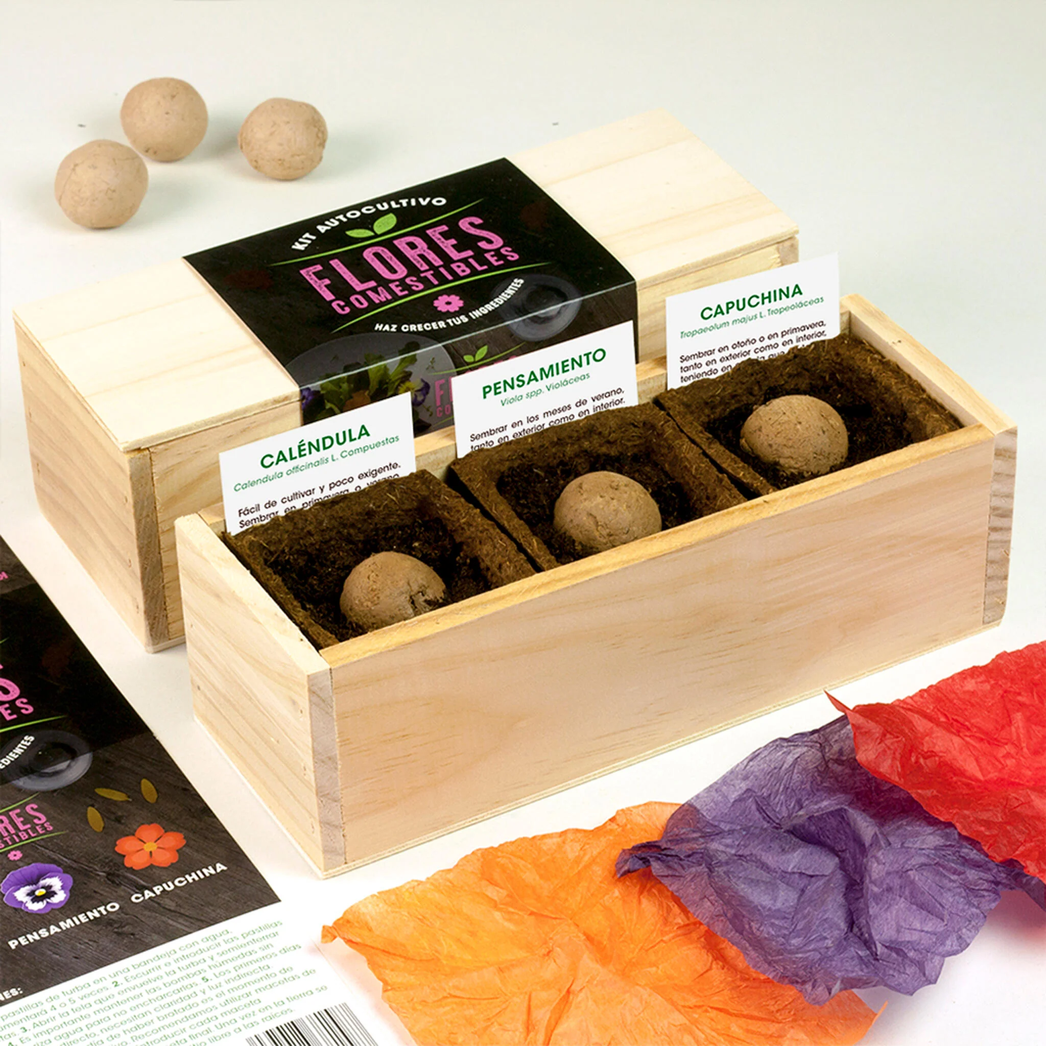 Kit Autocultivo Flores Comestibles | Caléndula, Pensamiento Y Capuchina | Regalo Gourmet - Image 3