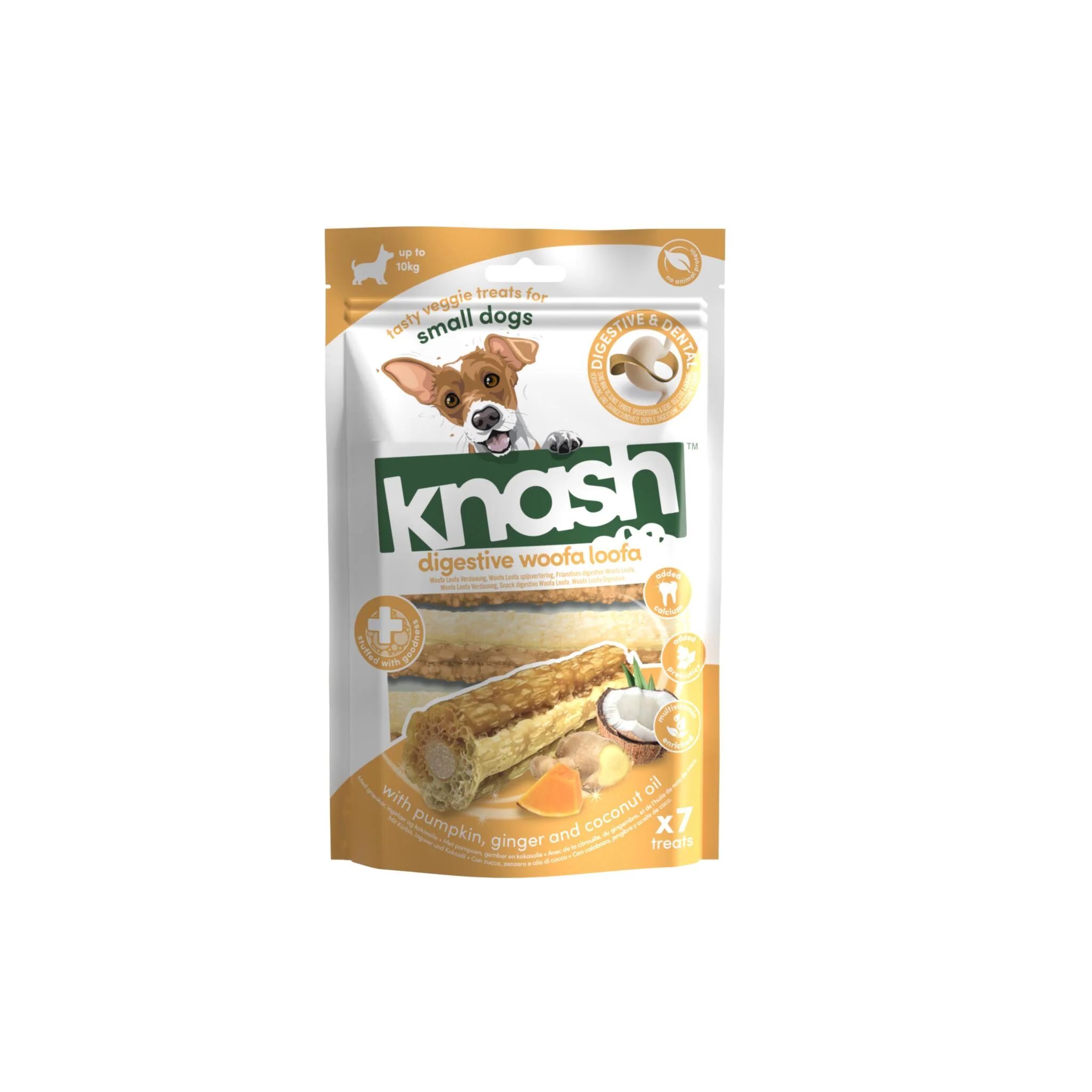 Knash Snack Digestive De Calabaza, Jengibre Y Coco Perro S 2 Boslas X 7 Uds - Image 3