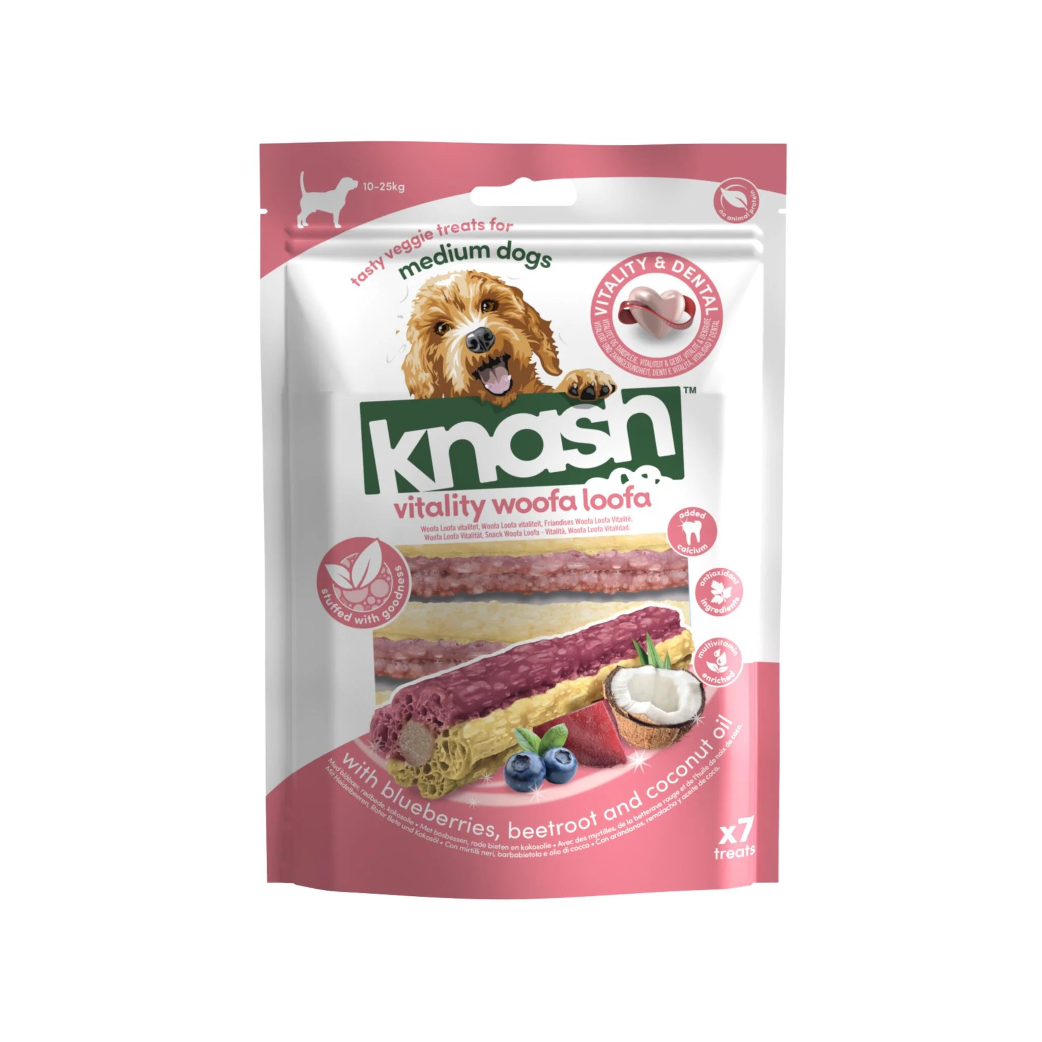 Knash Snack Vitality De Arándanos, Coco Y Remolacha Perro M 2 Boslas X 7 Uds - Image 3