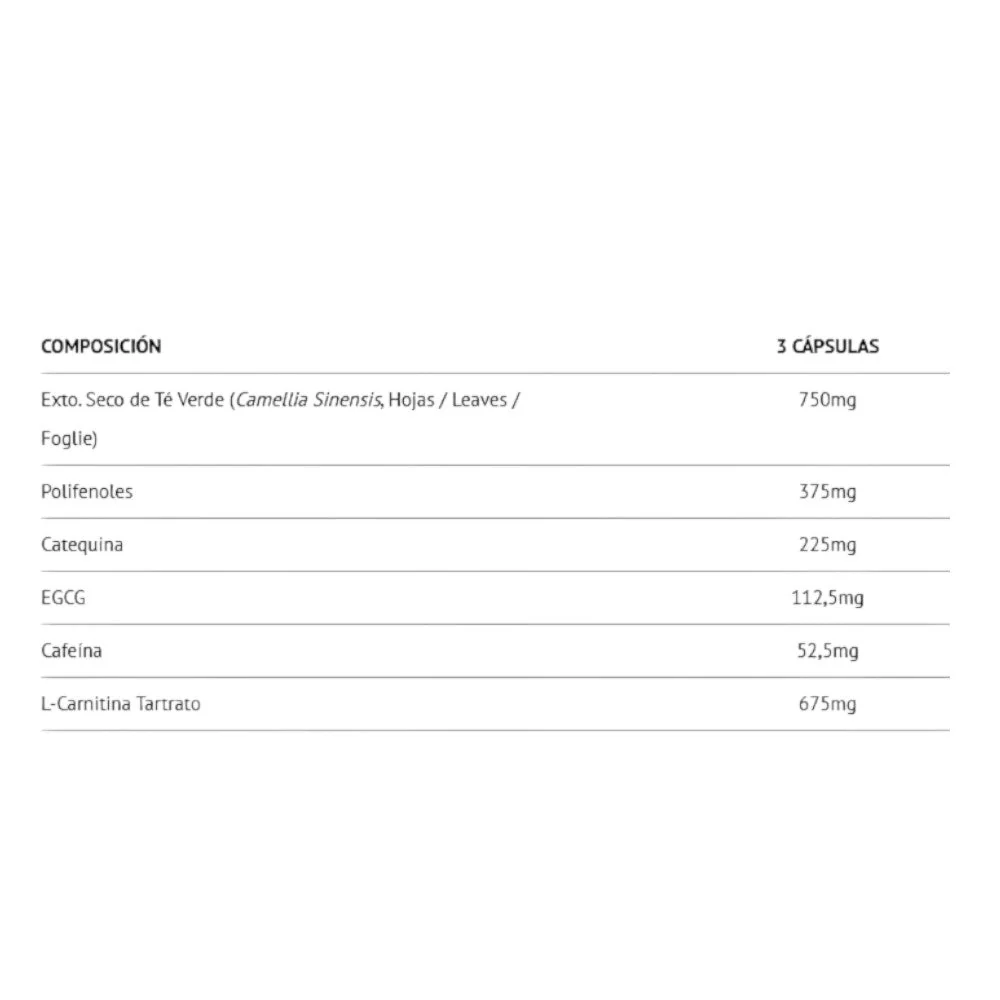 L-carnitine & Green Tea 475 Mg 100 Caps - Image 2