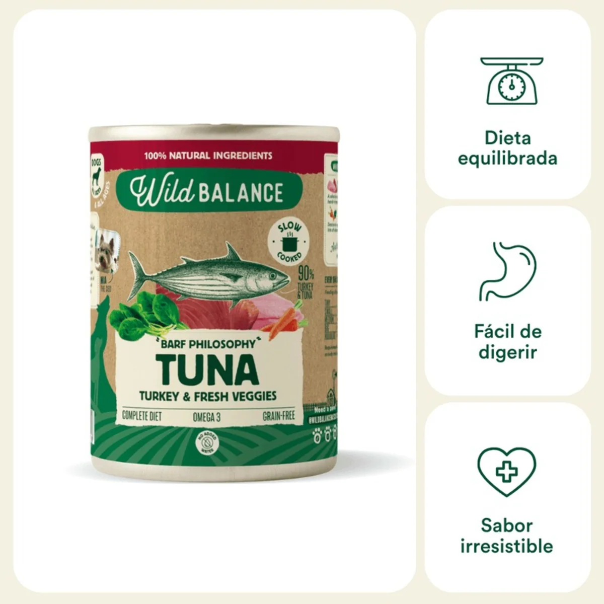 Lata Filosofía BARF de Atún Wild Balance 400g - Image 2