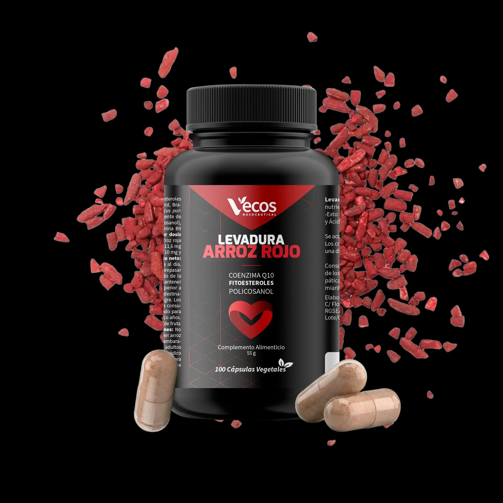Levadura arroz rojo Vecos 100 capsulas - Image 2