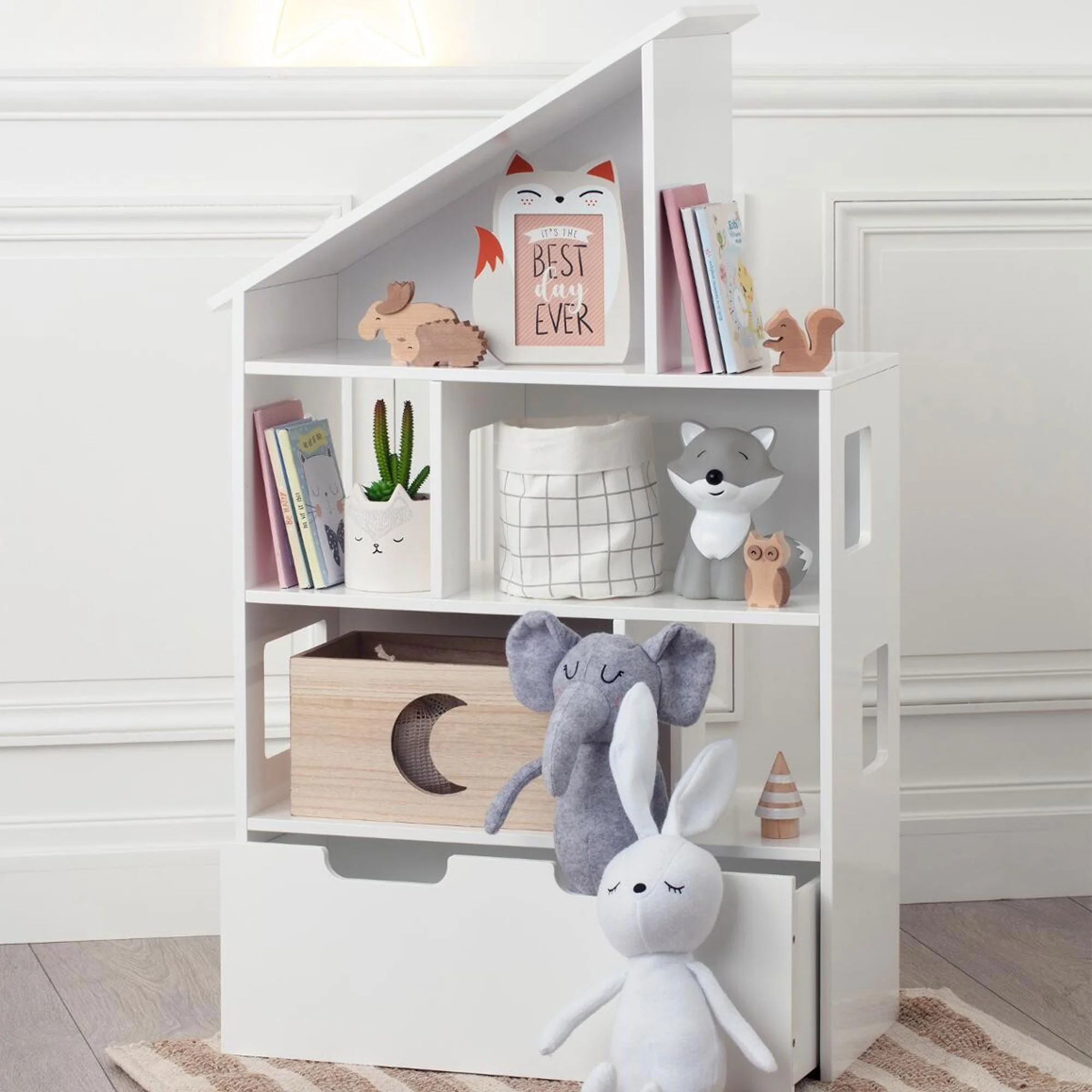 Librería Maison Con Ruedas De Color Blanco Atmosphera. - Image 3