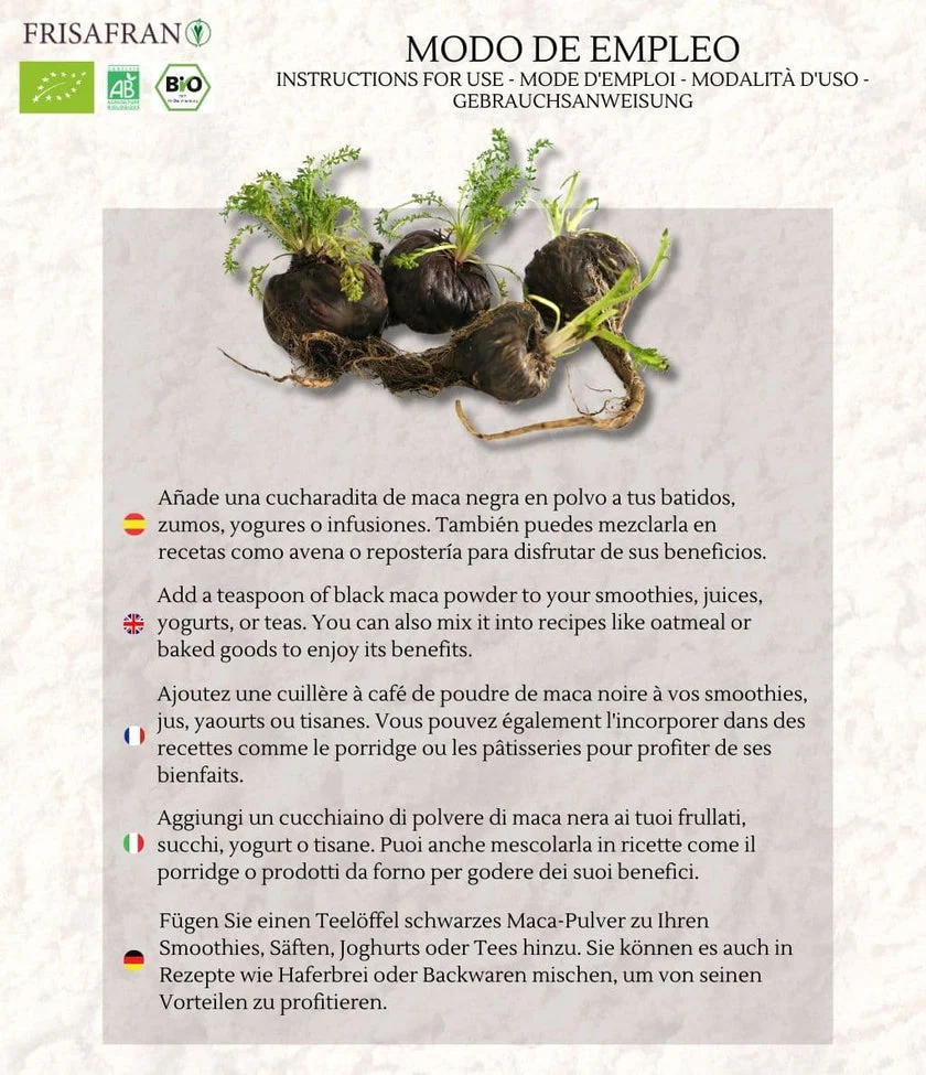 Maca Negra En Polvo Ecológica | Calidad | Frisafran 500 G - Image 5