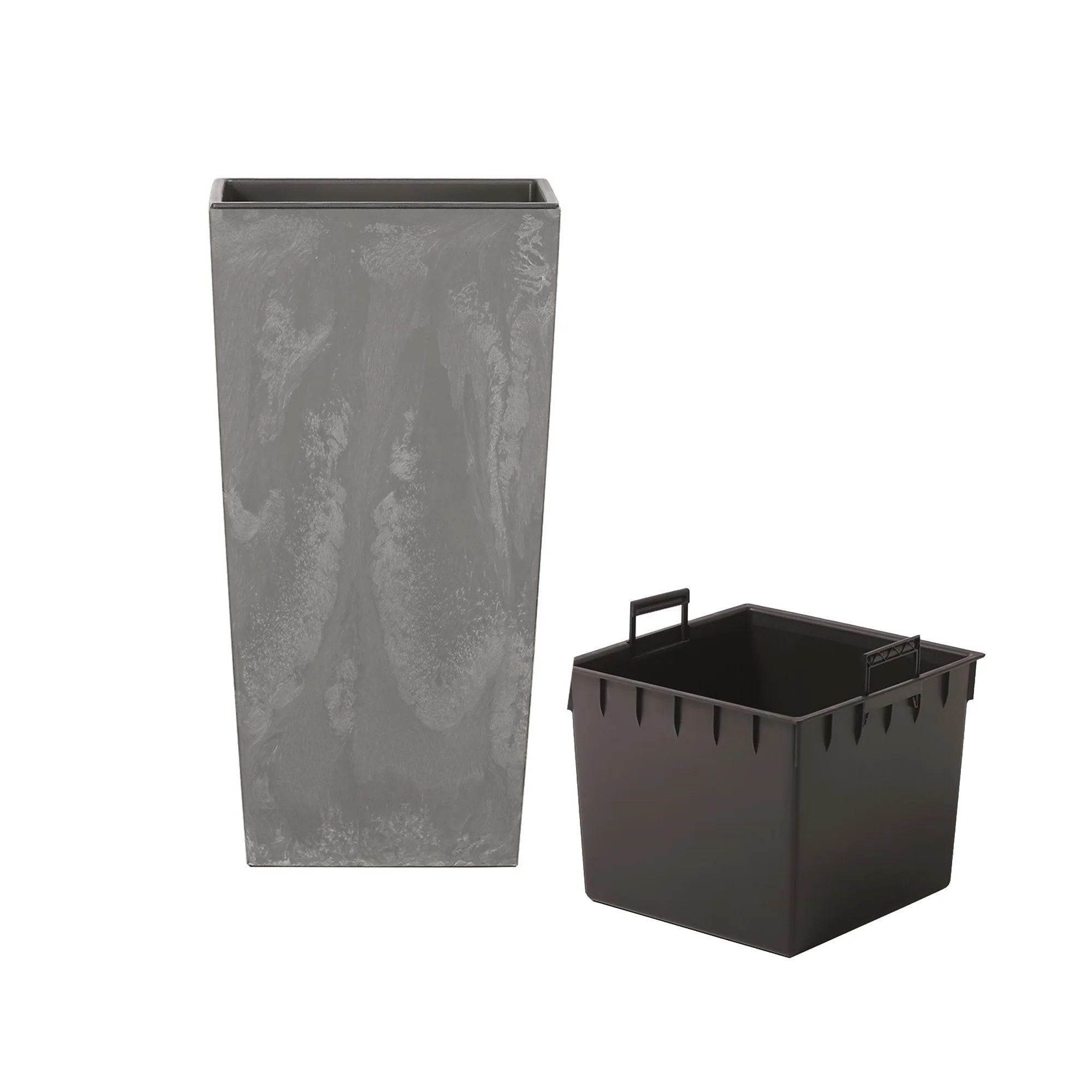 Maceta Alta 16,3 L Prosperplast Urbi Square Effect De Plástico Con Depósito En Color Gris Claro, 42 (alto) X 22 (ancho) X 22 (profundo) Cms - Image 5