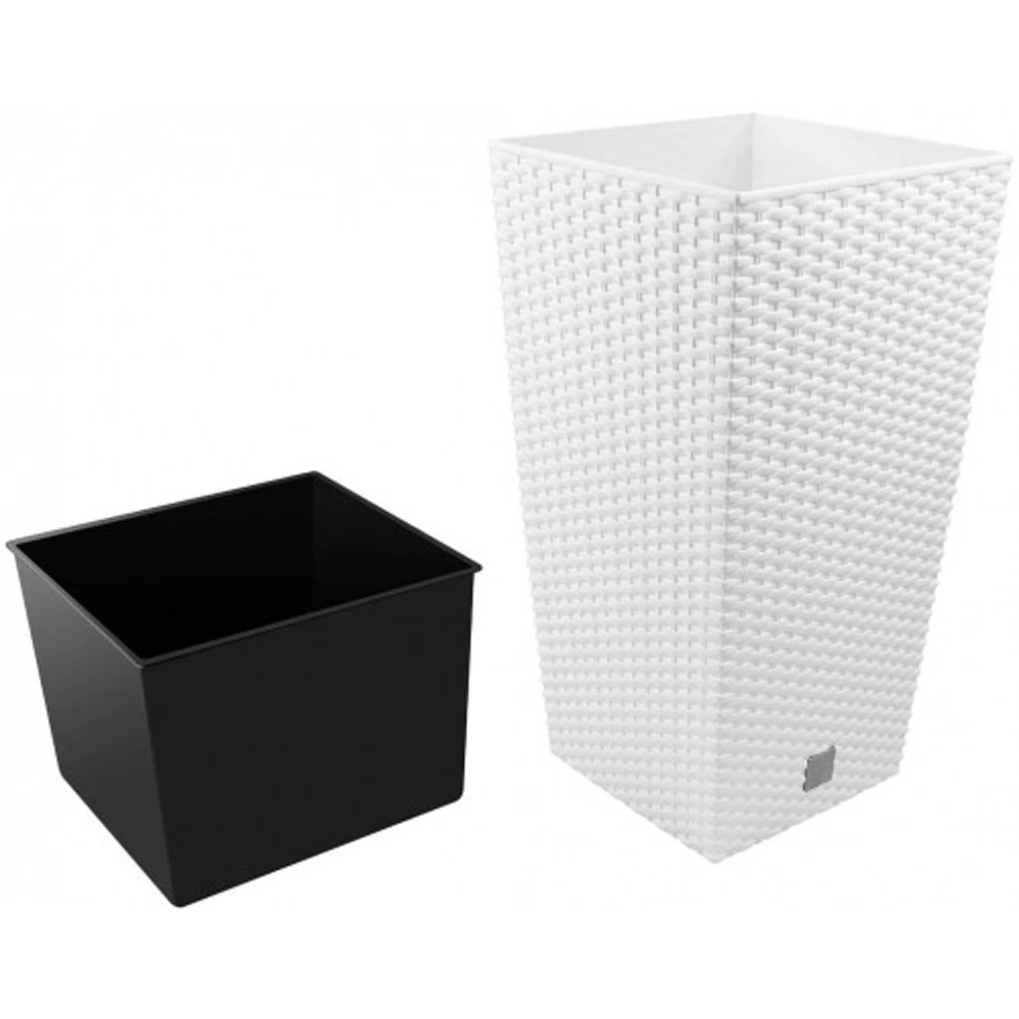 Maceta Alta Cuadrada 19 L Prosperplast Rato Square De Plástico Con Depósito En Color Blanco, 45 (alto) X 24 (ancho) X 24 (profundo) Cms - Image 3