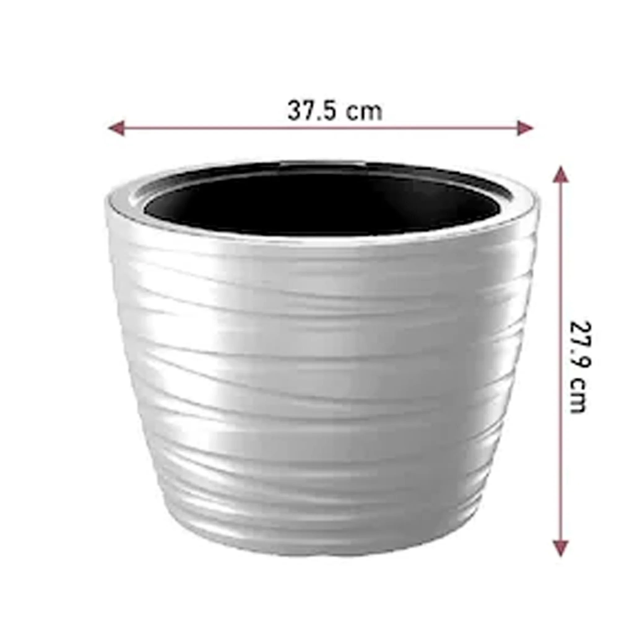 Maceta Baja Con Deposito 22l Maze De Plastico En Color Blanco 37,5 (largo) X 37,5 (ancho) X 27,9 (alto) Cm - Image 3