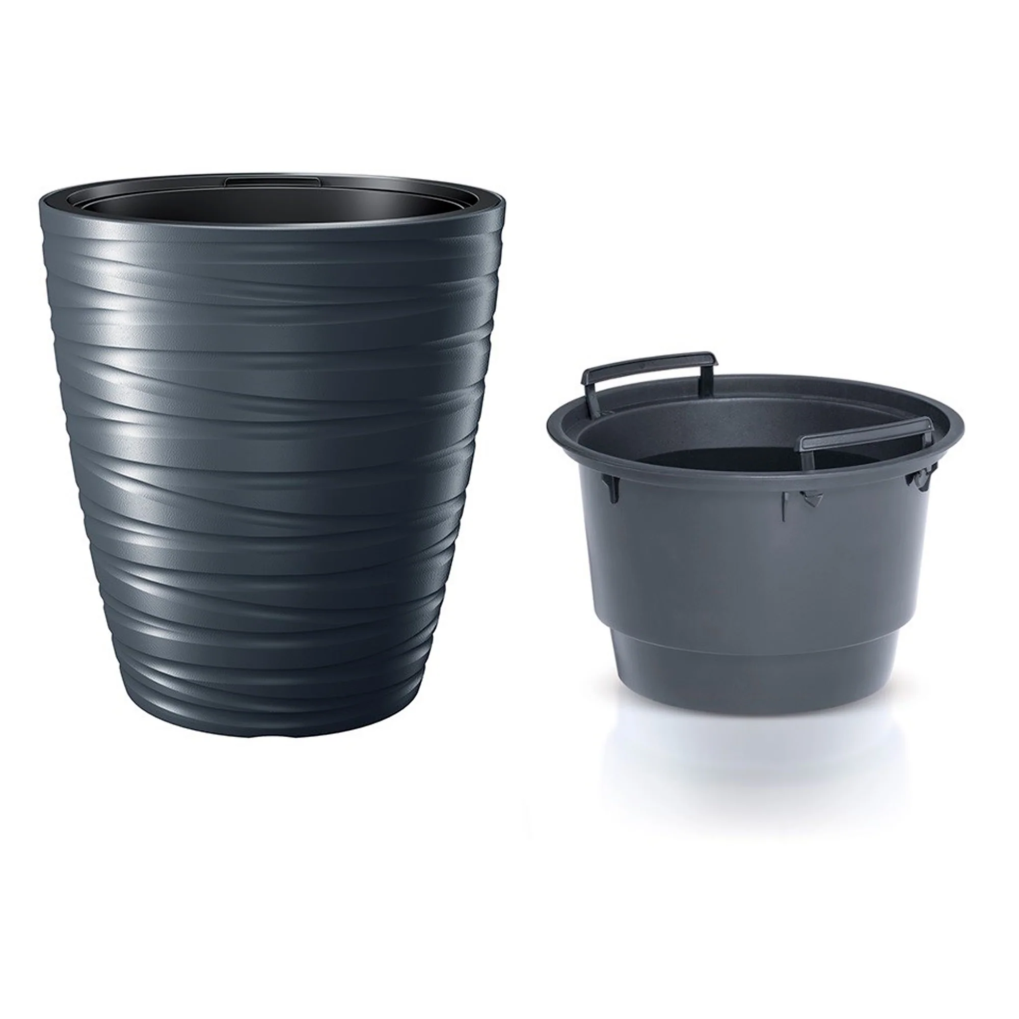 Maceta Con Deposito 16l Maze De Plastico En Color Antracita 29,6 (largo) X 29,6 (ancho) X 32,9 (alto) Cm - Image 2
