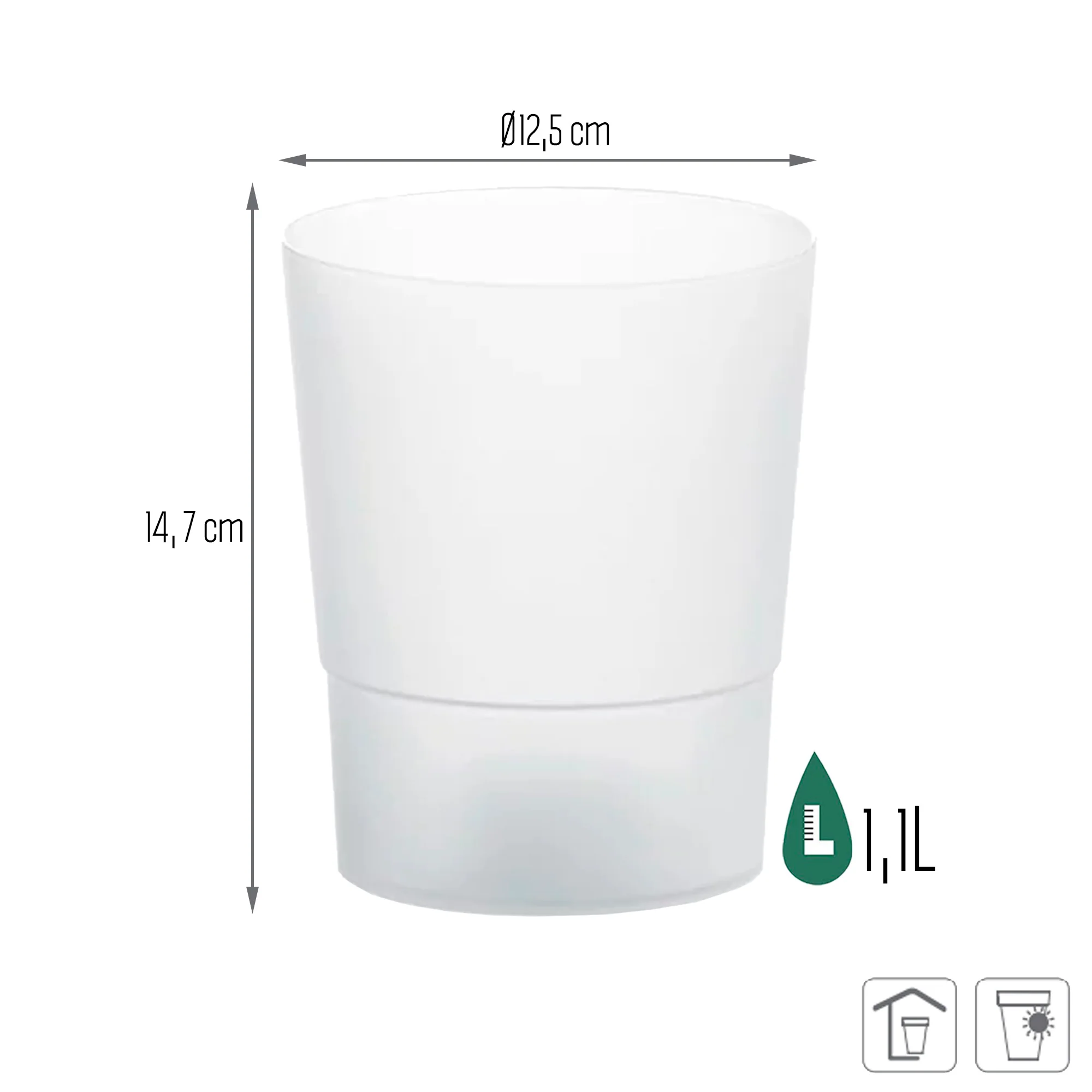 Maceta Coubi Orchid 1,1l., Dimensiones (mm) 125x125x147, Color Transparente - Image 3