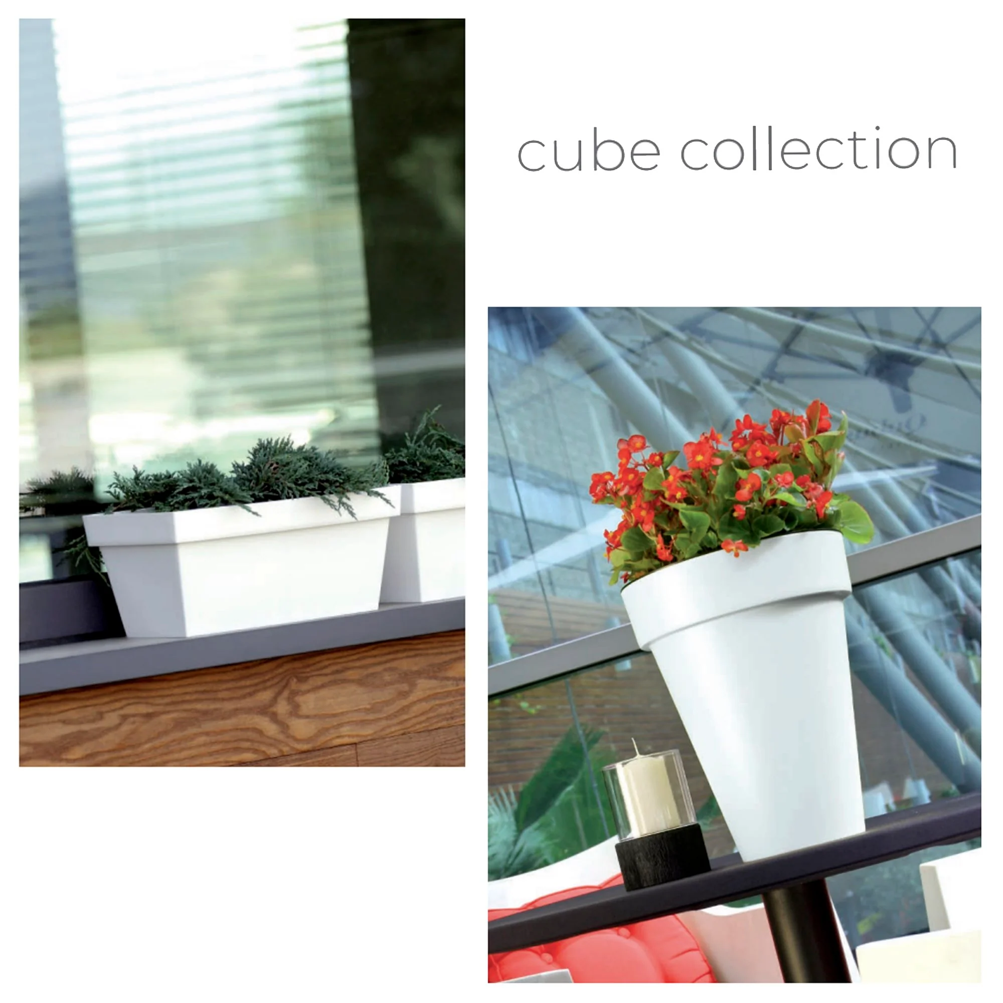 Maceta Cube Basic , Dimensiones (mm) 124x124x114, Color Gris Claro - Image 2