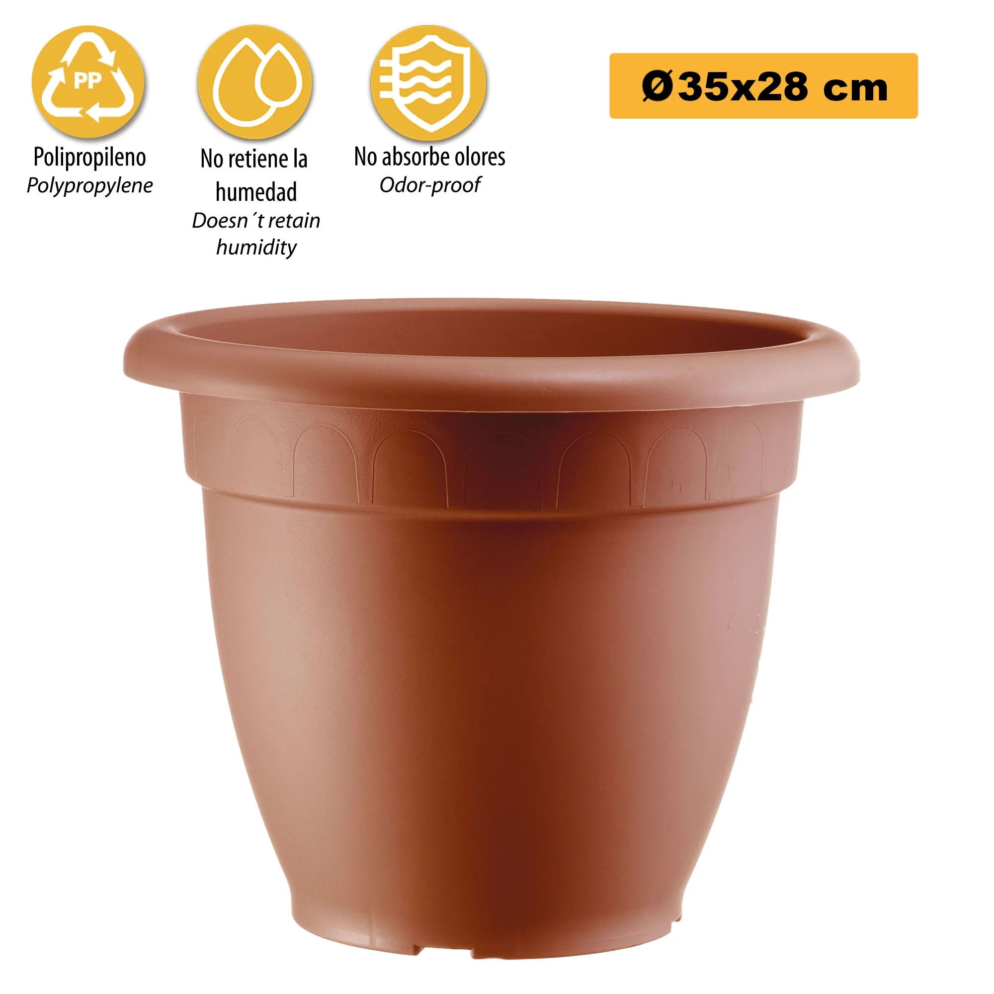 Maceta En Forma De Campana Ø Cm 35 Terracota - Image 3