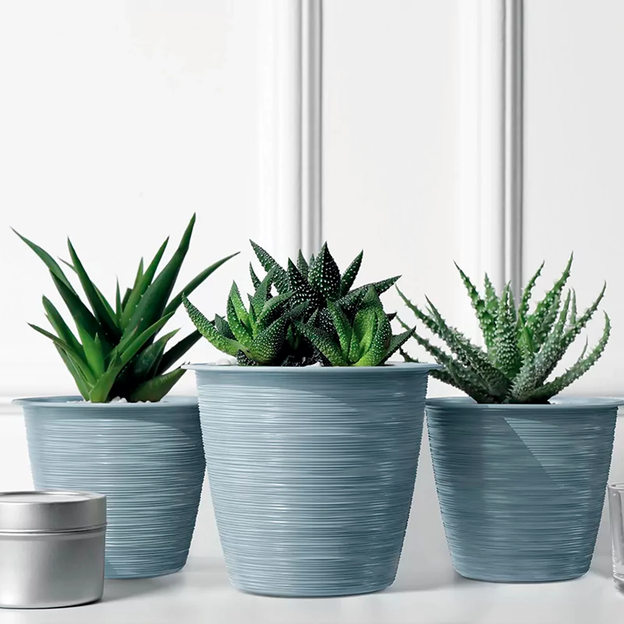 Maceta Furu 5,1l., Dimensiones (mm) 235x235x207, Color Gris Claro - Image 4