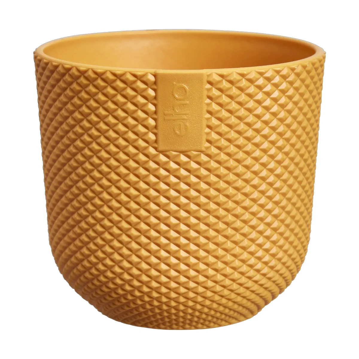 Maceta Amarillo Mostaza Jazz Round Mini Elho 7cm 100% reciclado