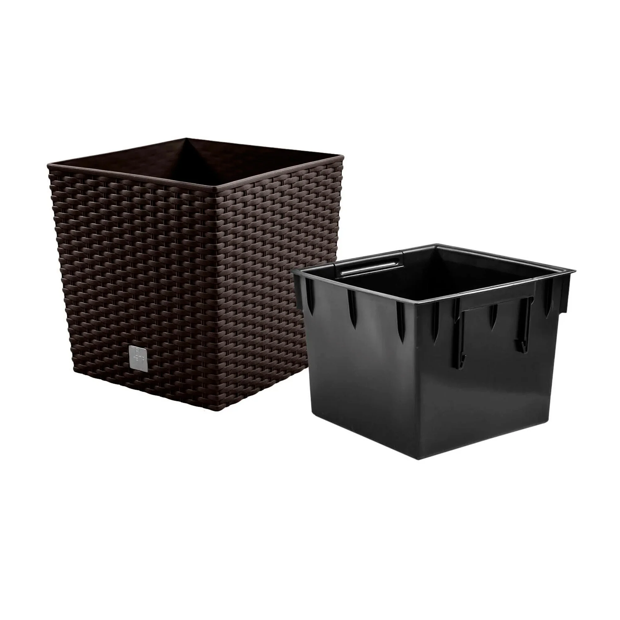 Maceta Rato 32 Litros Con Cubilete Para Plantar En Color Chocolate 33 X 33 X 33 Cm. - Image 2