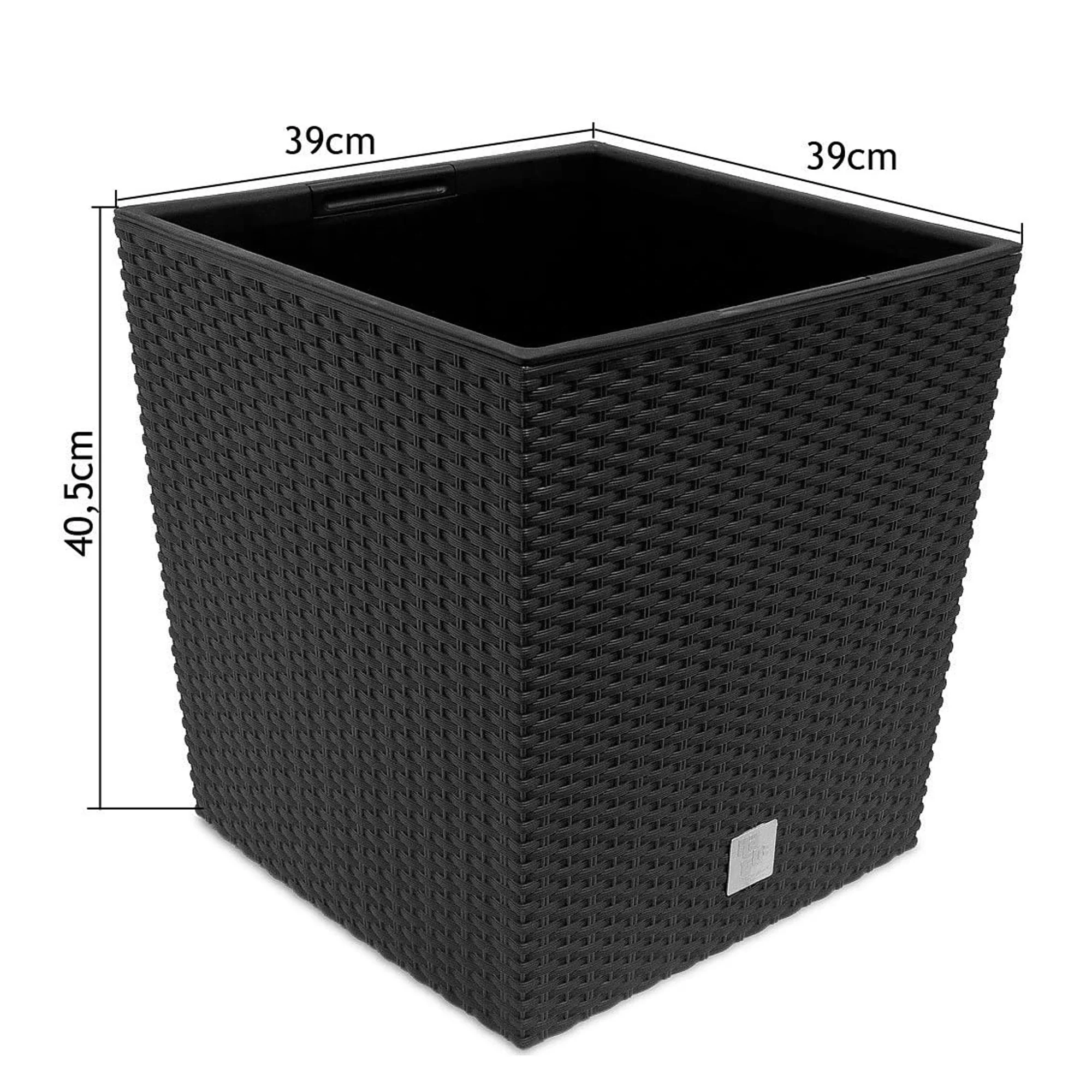 Maceta Rato 64 Litros Con Cubilete Para Plantar En Color Antracita 40 X 40 X 41 Cm. - Image 2
