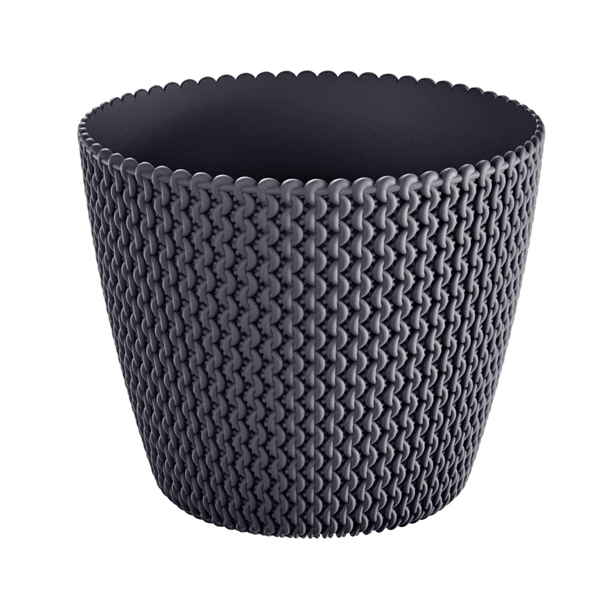 Maceta Redonda 5l Prosperplast Splofy De Plastico En Color Antracita, Ø21,8 X 18,4 Cm