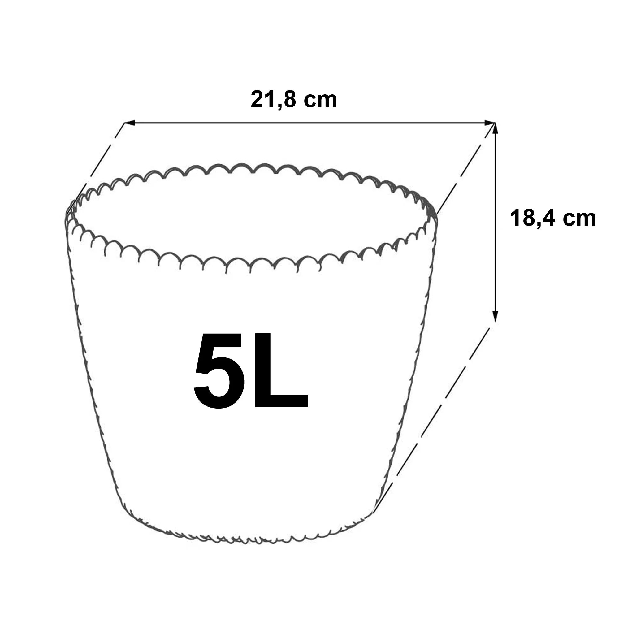 Maceta Redonda 5l Prosperplast Splofy De Plastico En Color Blanco, Ø21,8 X 18,4 Cm - Image 2