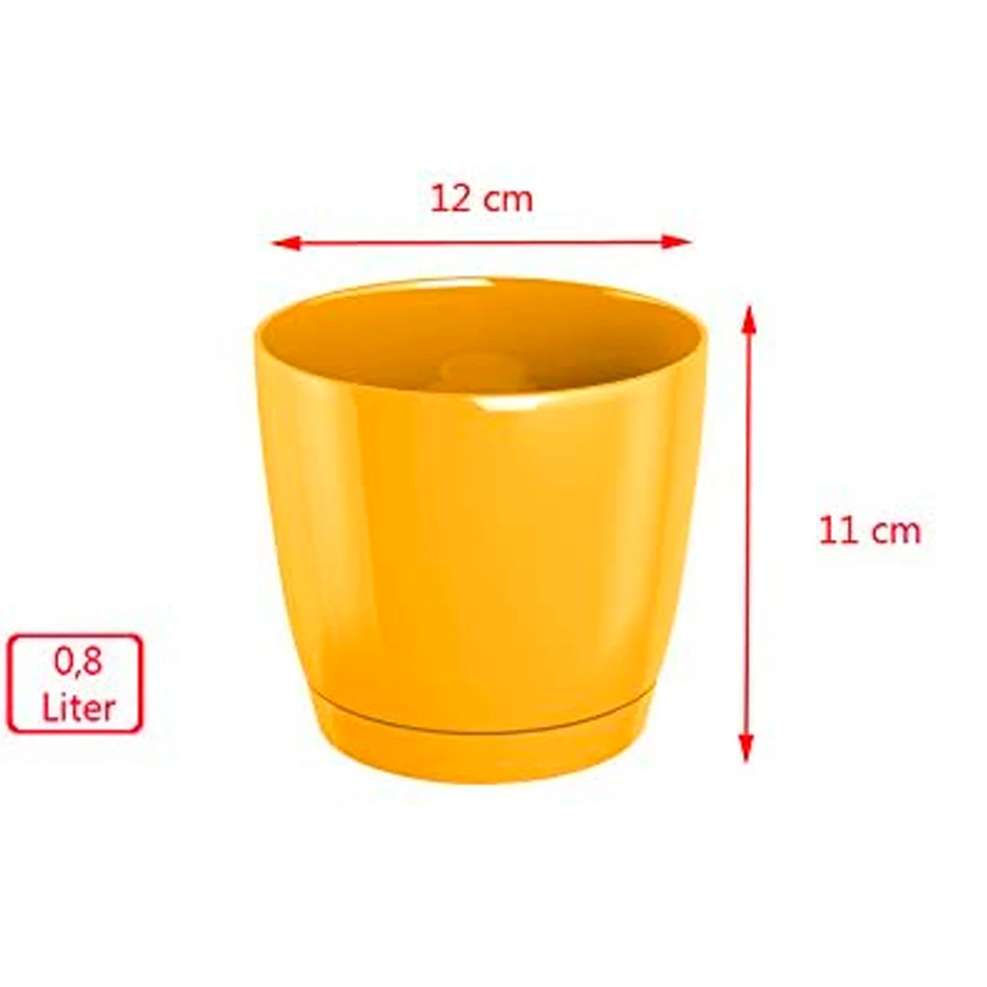 Maceta Redonda De Plastico Coubi Round P En Color Crema 12 (largo) X 12 (ancho) X 11 (altura) Cm - Image 4