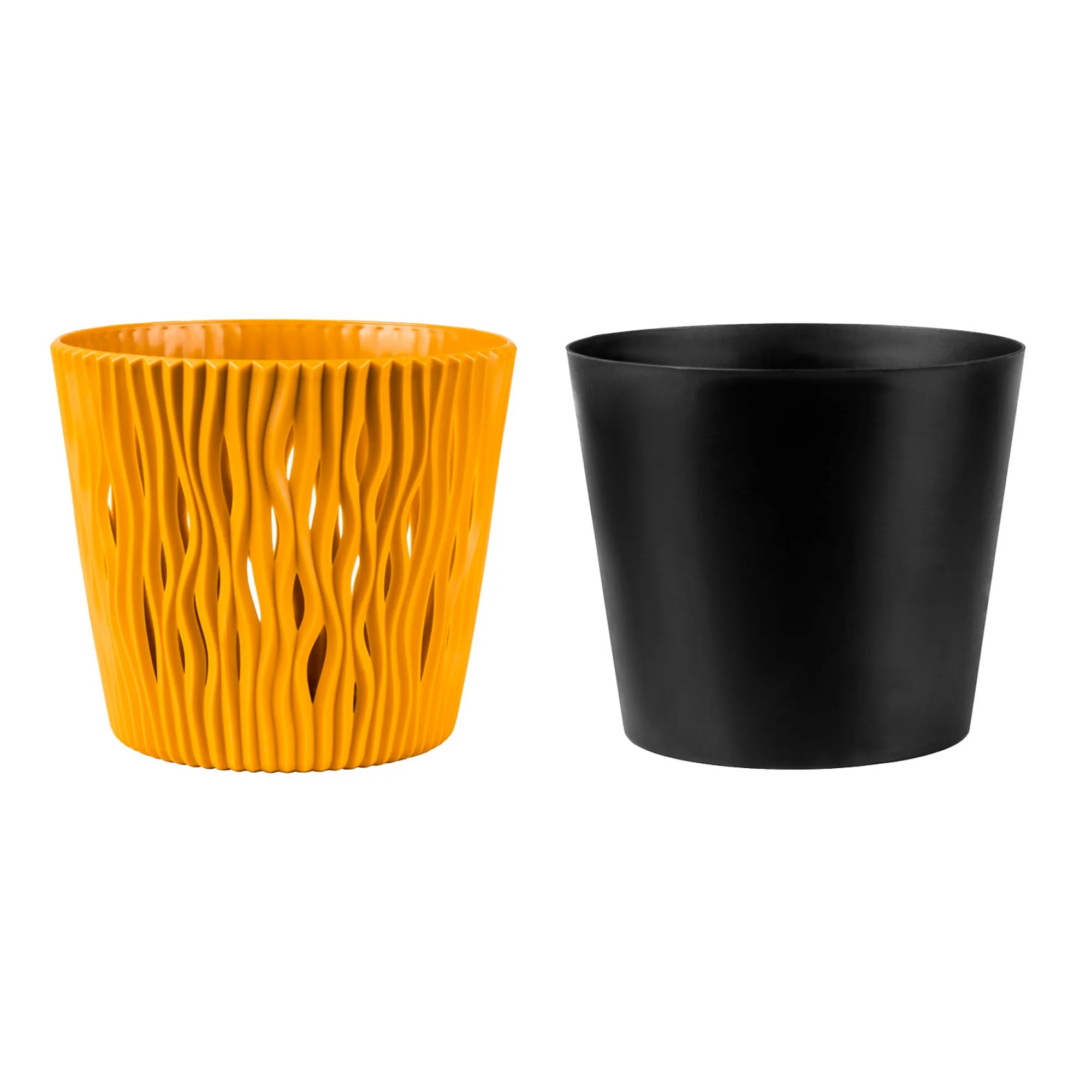 Maceta Redonda De Plastico Sandy Round En Color Mostaza 15,8 (largo) X 15,8 (ancho) X 13,8 (alto) Cm - Image 3