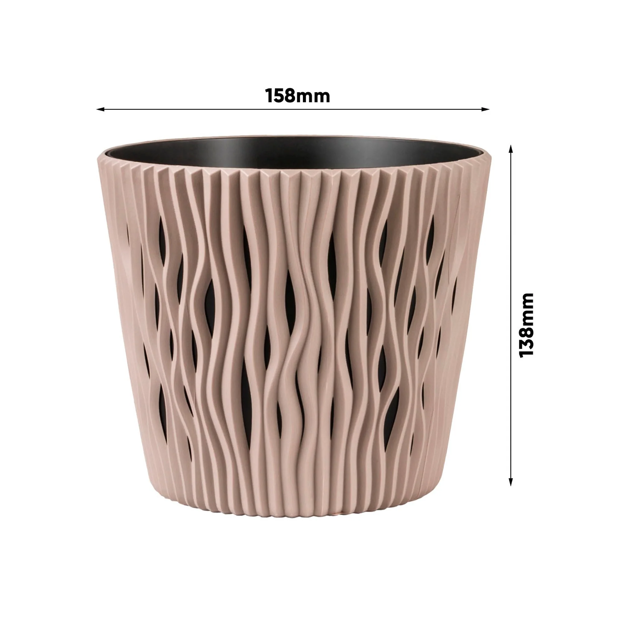 Maceta Redonda De Plastico Sandy Round En Color Salvia 15,8 (largo) X 15,8 (ancho) X 13,8 (alto) Cm - Image 2