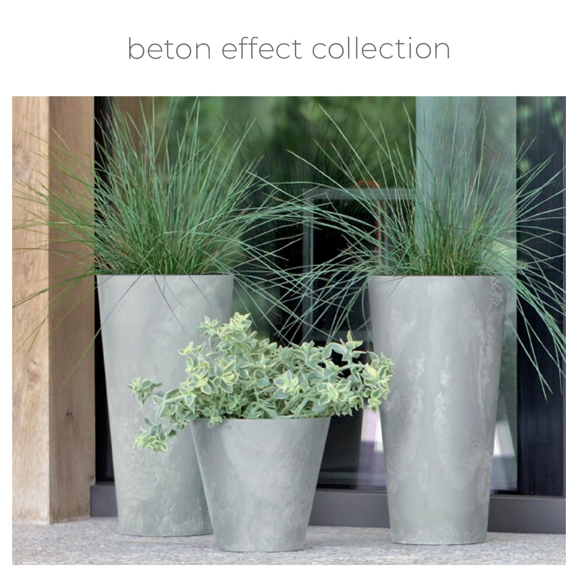 Maceta Tubus Beton Effect 12l., Dimensiones (mm) 300x300x280, Color Marengo - Image 2