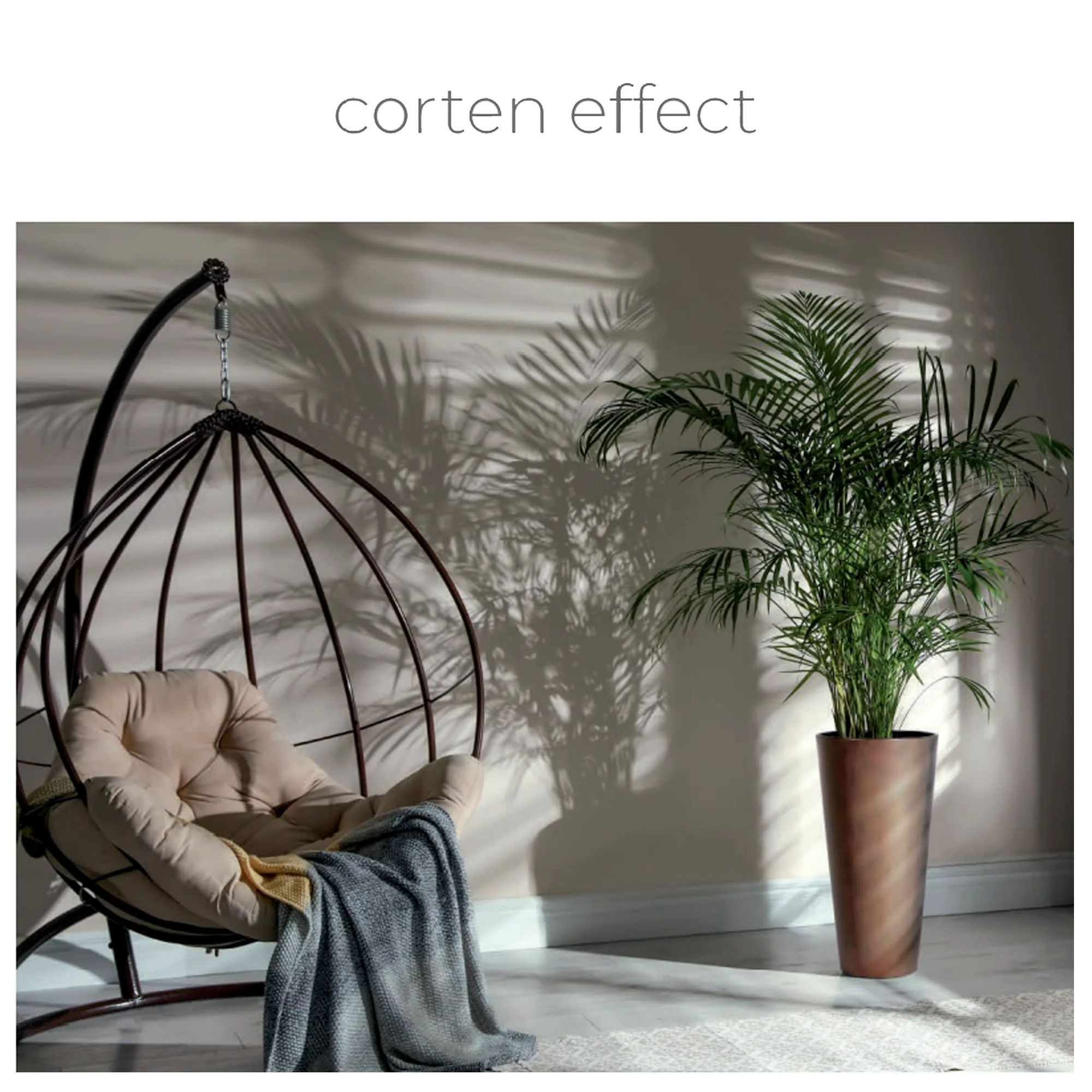 Maceta Tubus Slim Corten 15,5l., Dimensiones (mm) 250x250x476, Color Cobre - Image 2