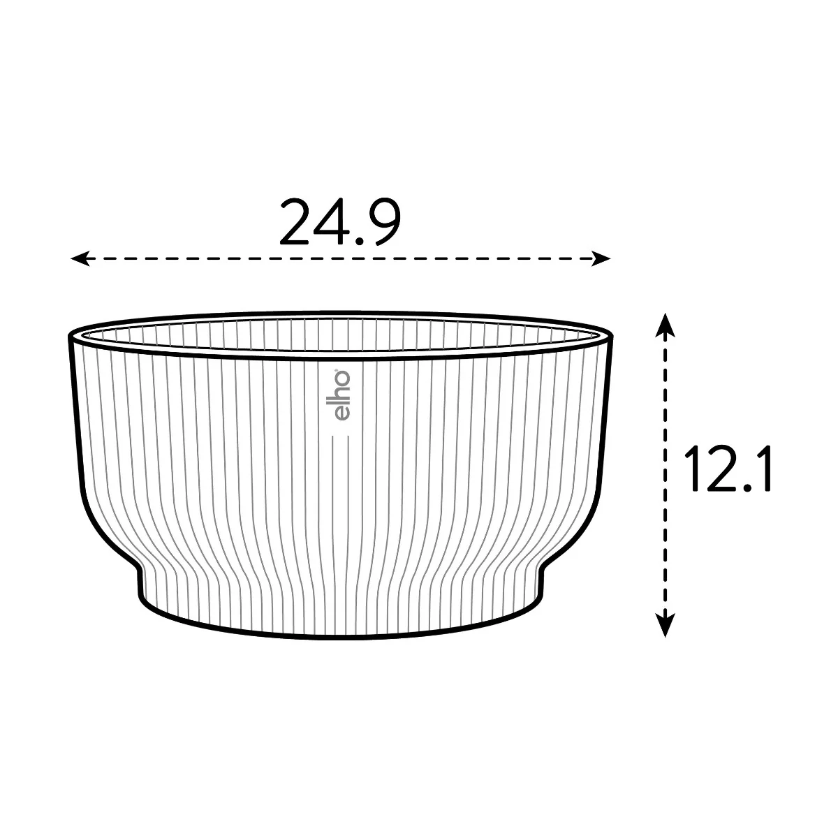 Maceta Antracita Vibes Fold Bowl Elho 25cm 100% reciclado - Image 4
