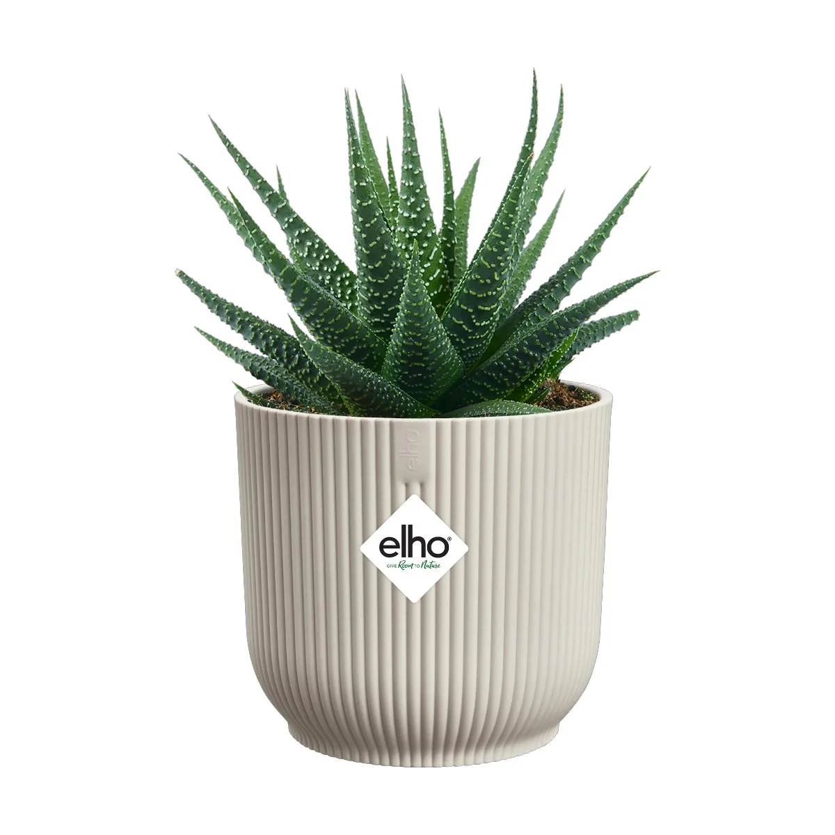 Maceta Blanco Lino Vibes Fold Round Mini Elho 9cm 100% reciclado - Image 2