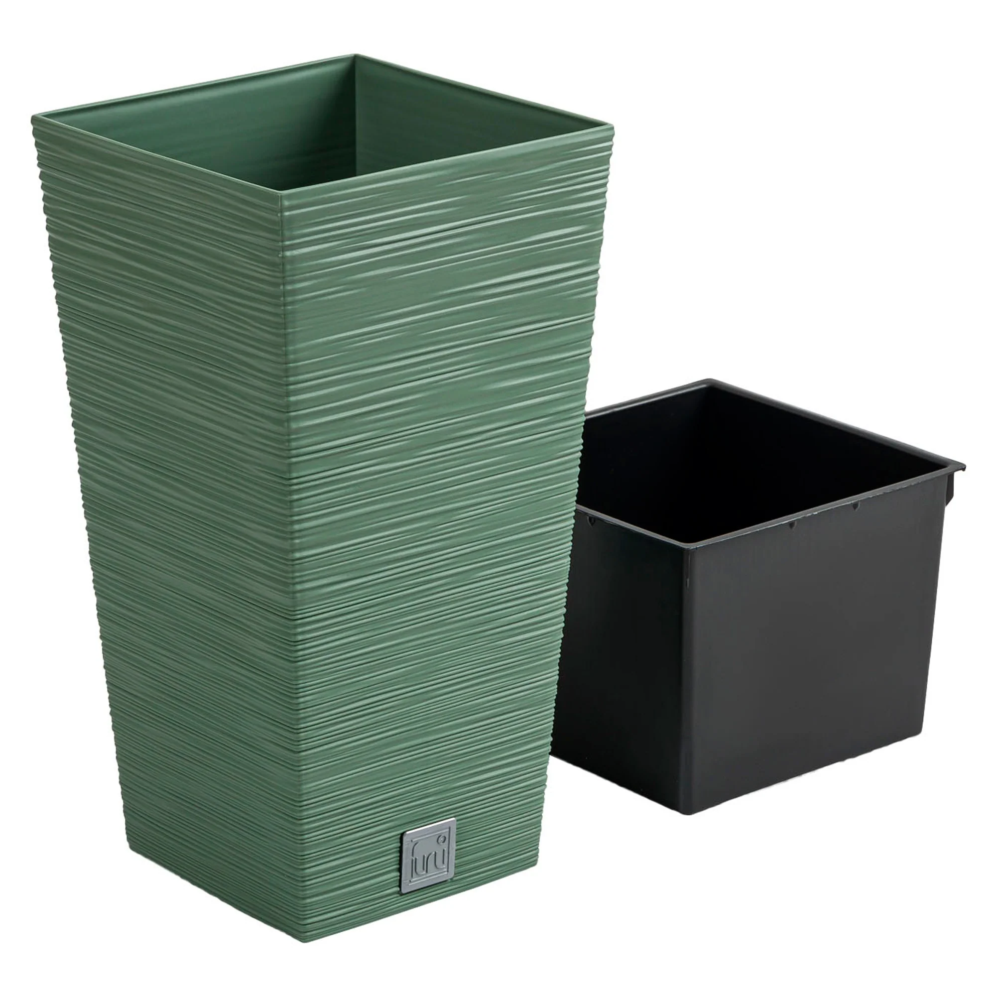 Macetero Color Verde Tierra, Con Depósito, Colección Furu, De 26,5 X 26,5 X 50 Cm, Capacidad De 11 L. - Image 3