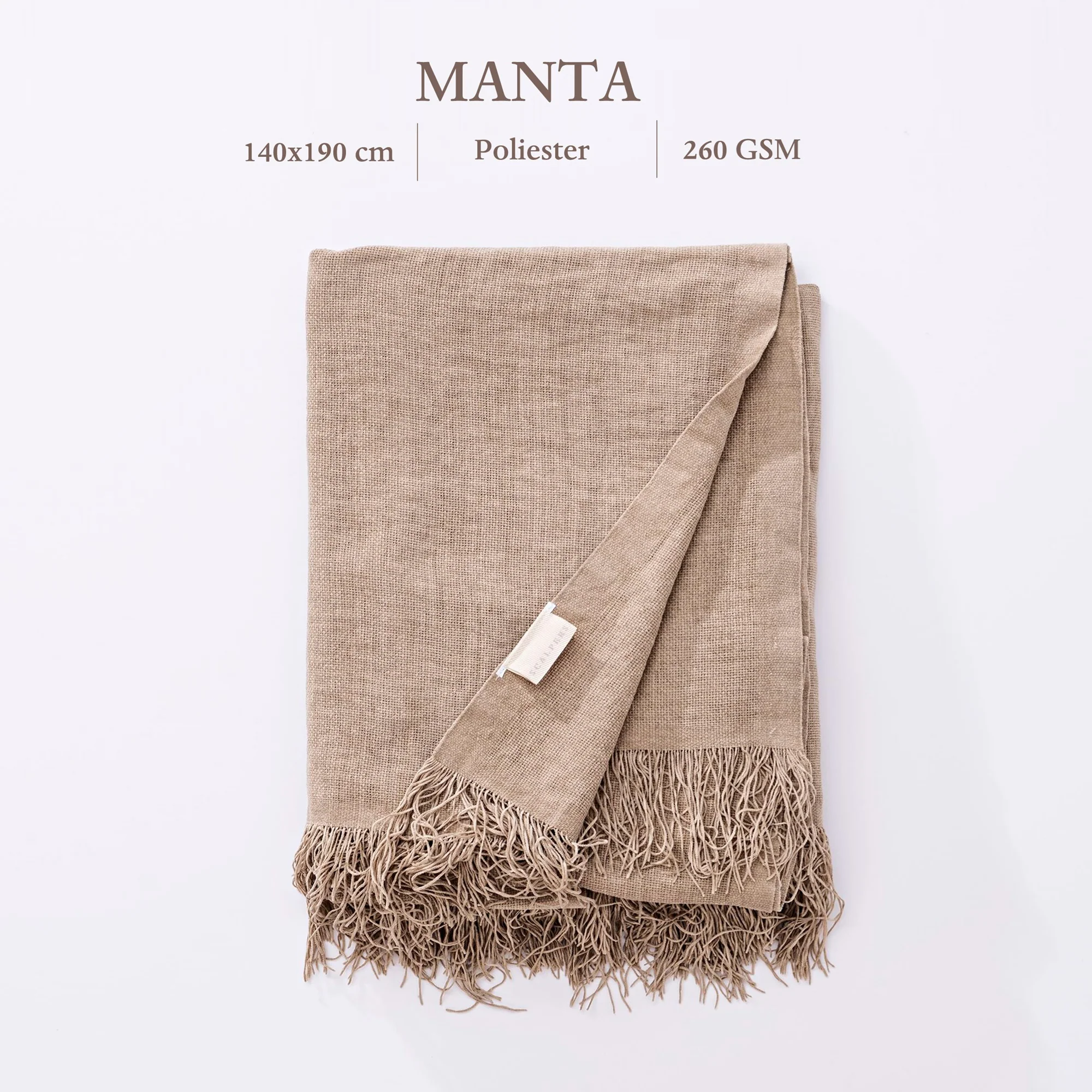 Manta De Chenilla 140x190cm 100% Poliester 260gsm Marron Scalpers Home - Image 2