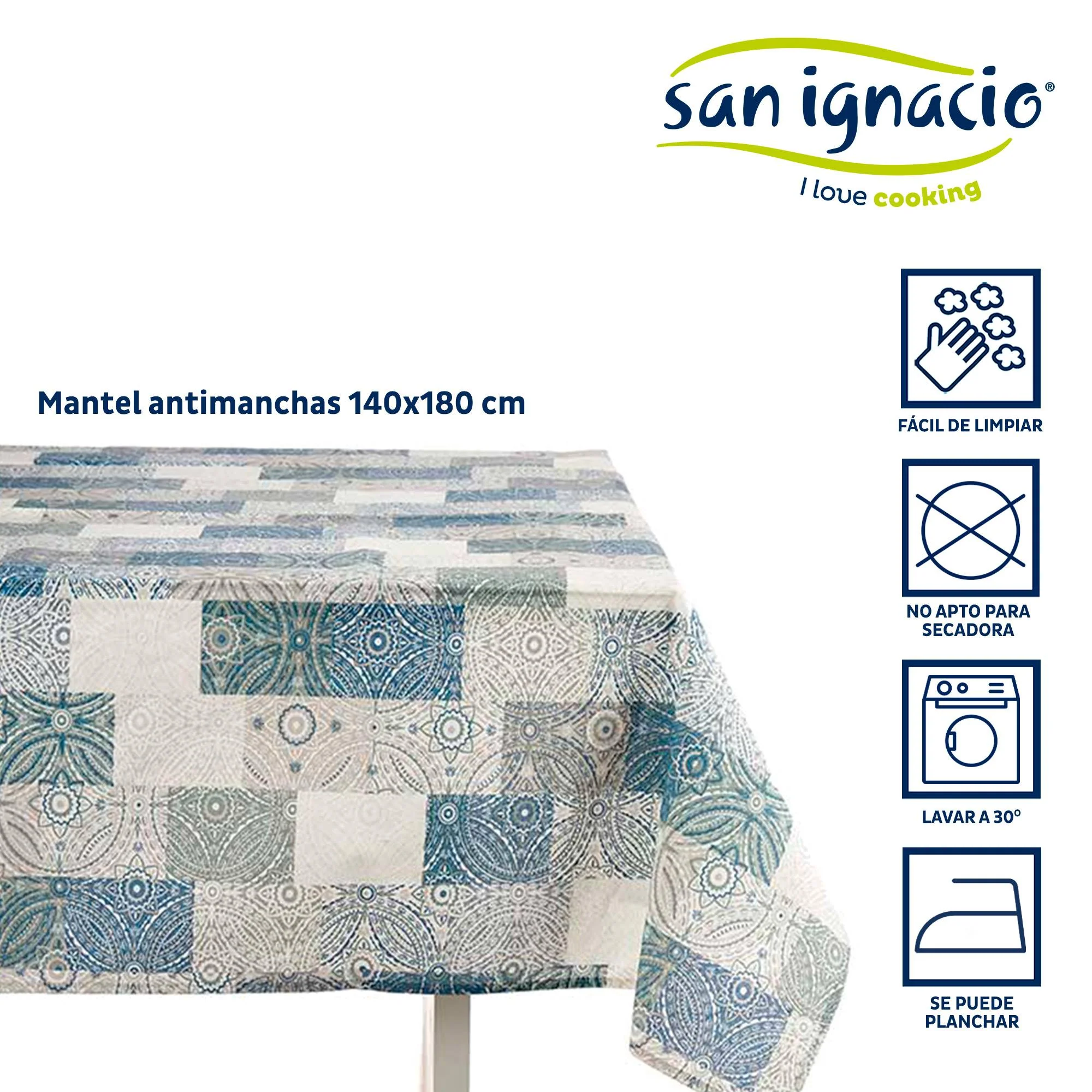Mantel Loneta Antimanchas 140x180cm Azul Colección Kinvara - Image 2