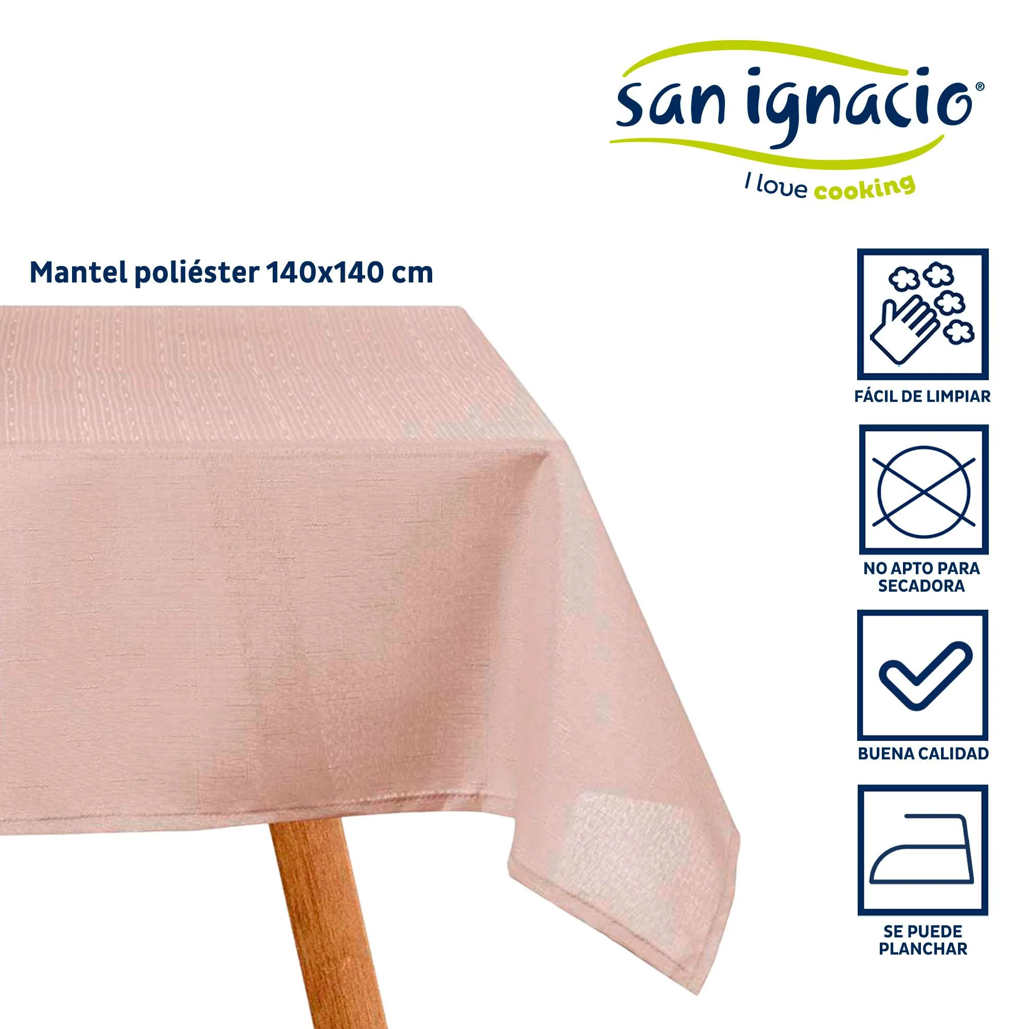 Mantel Poliester 140x140cm Gris Claro Colección Kinvara - Image 2